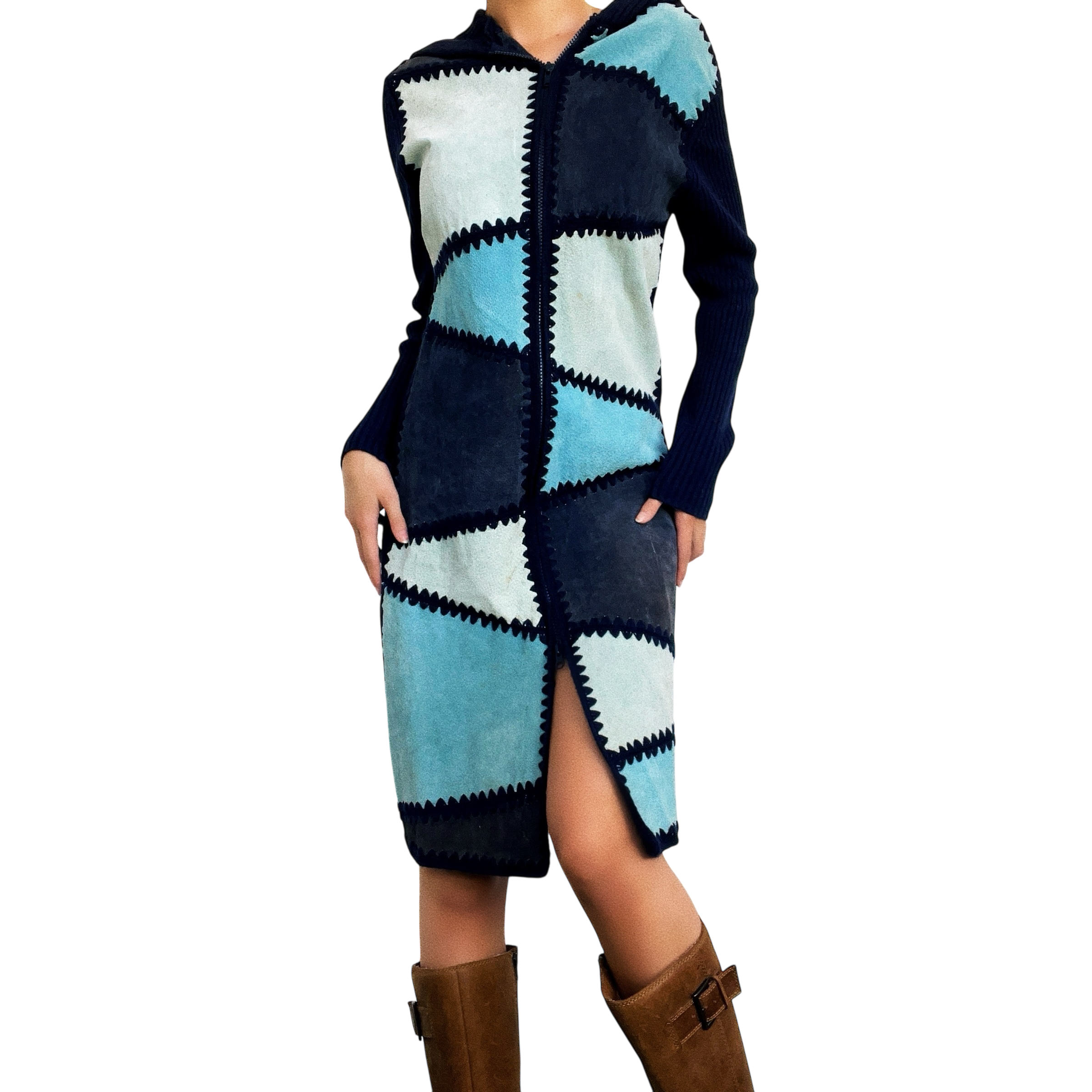 Vintage Suede Patchwork Duster (S)