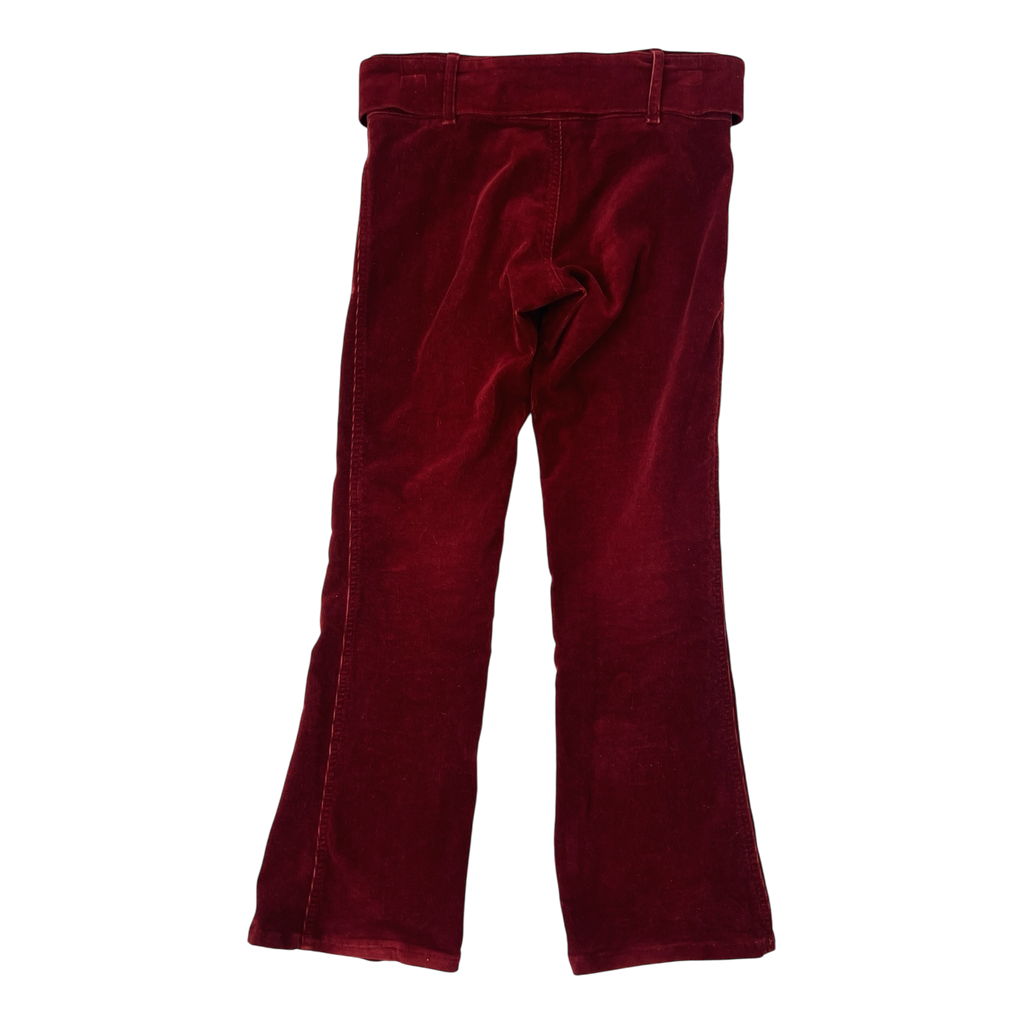 Deep Red Belted Corduroy Pants (M)