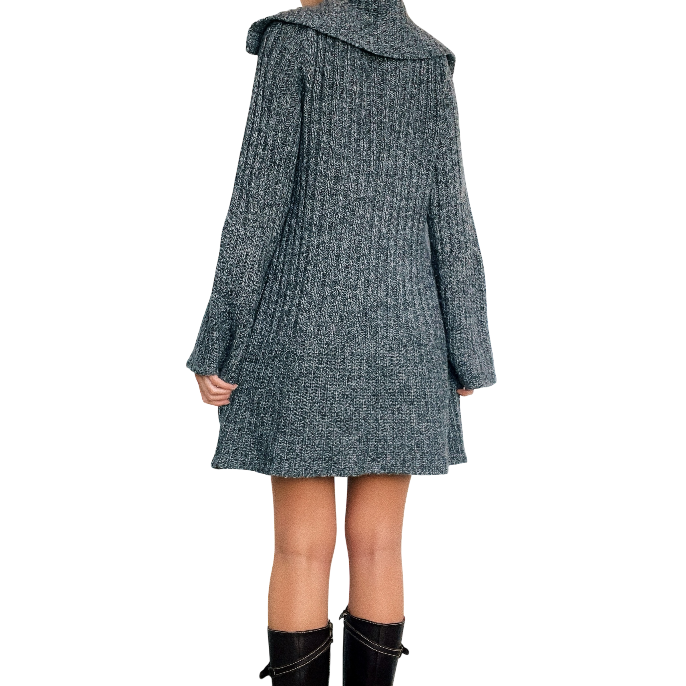 Cozy Gray Knit Duster Cardi (M)