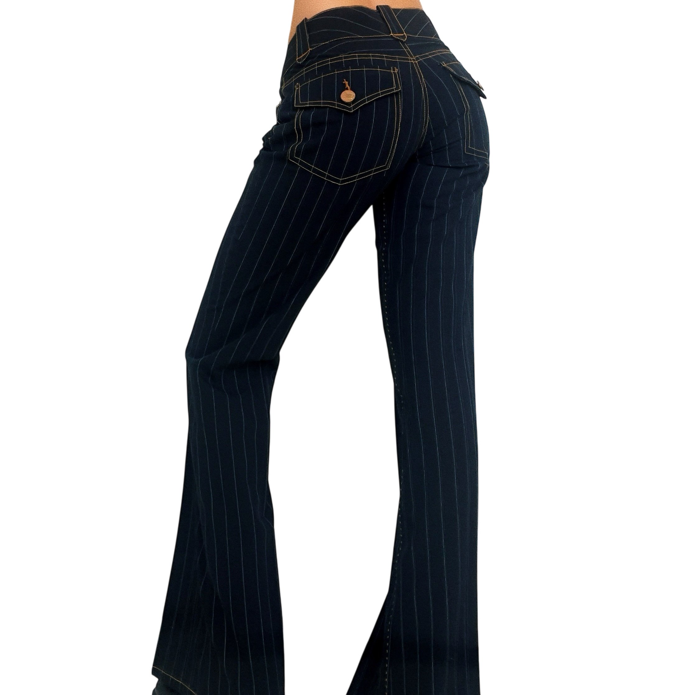 Black Pinstriped Slacks (S)