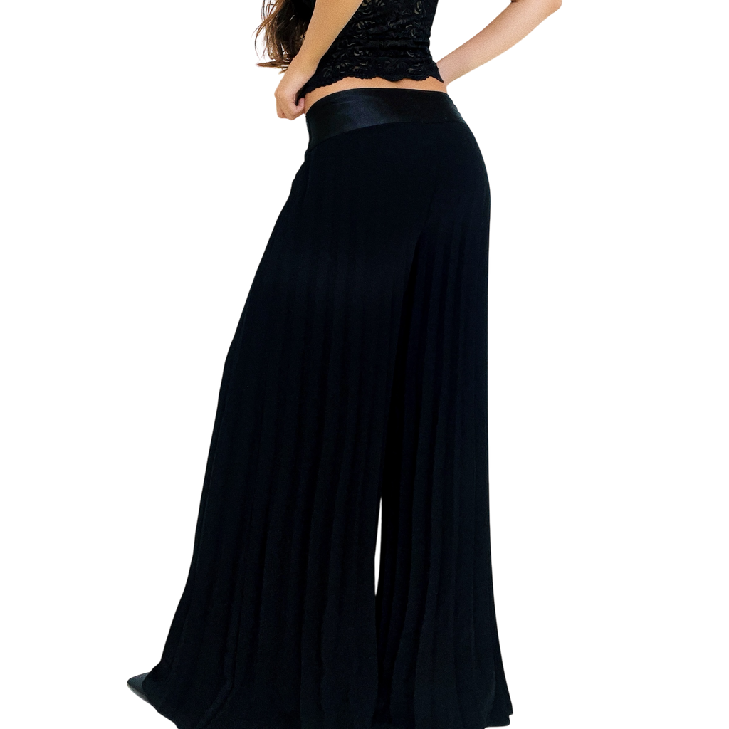 Caché Black Pleated Accordion Pants (M)