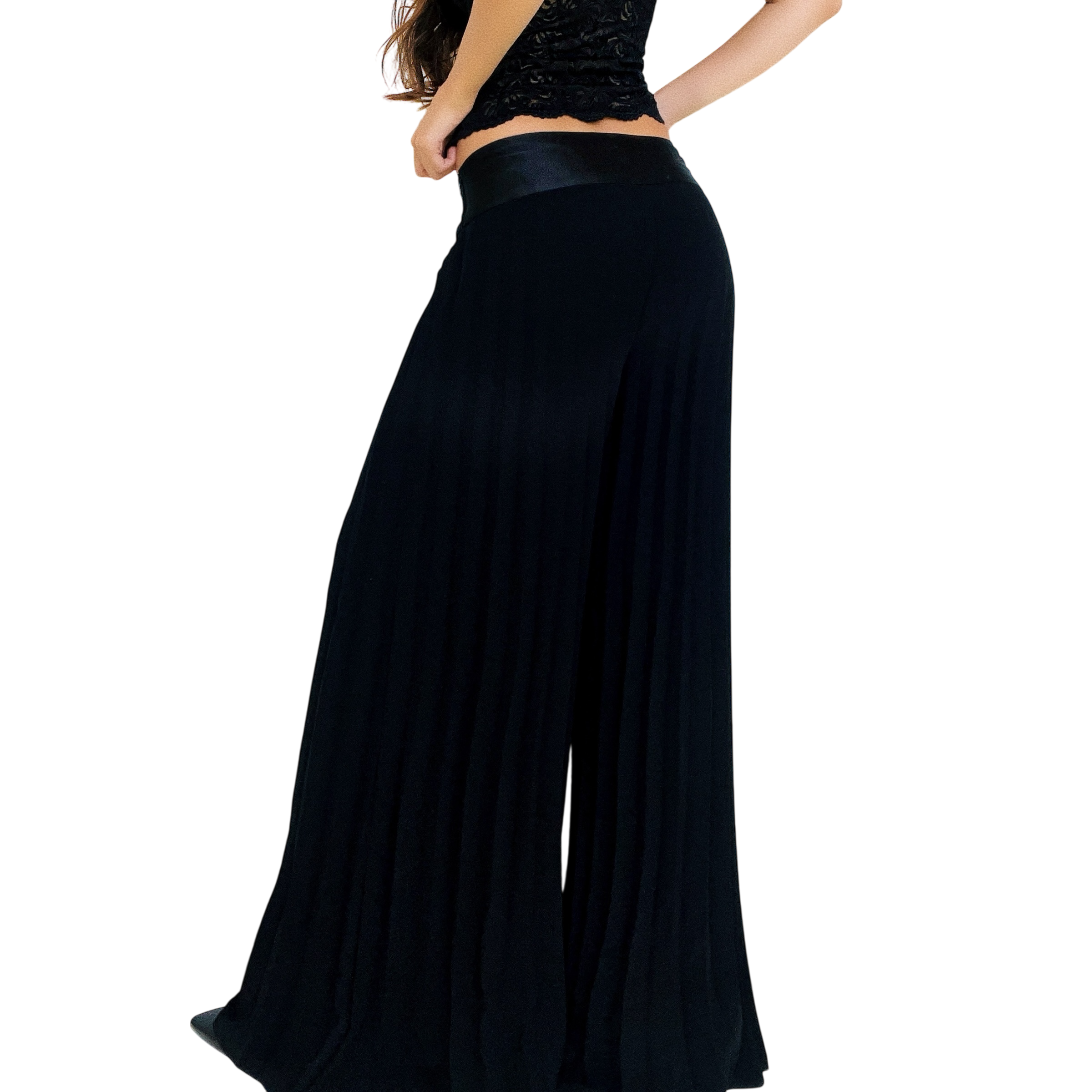 Caché Black Pleated Accordion Pants (M)