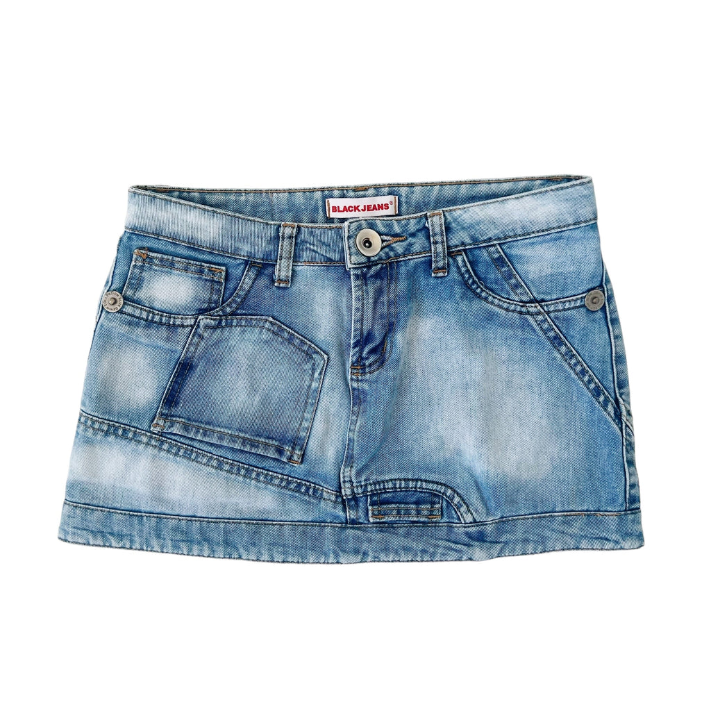 Upside Down Denim Mini Skirt (S)