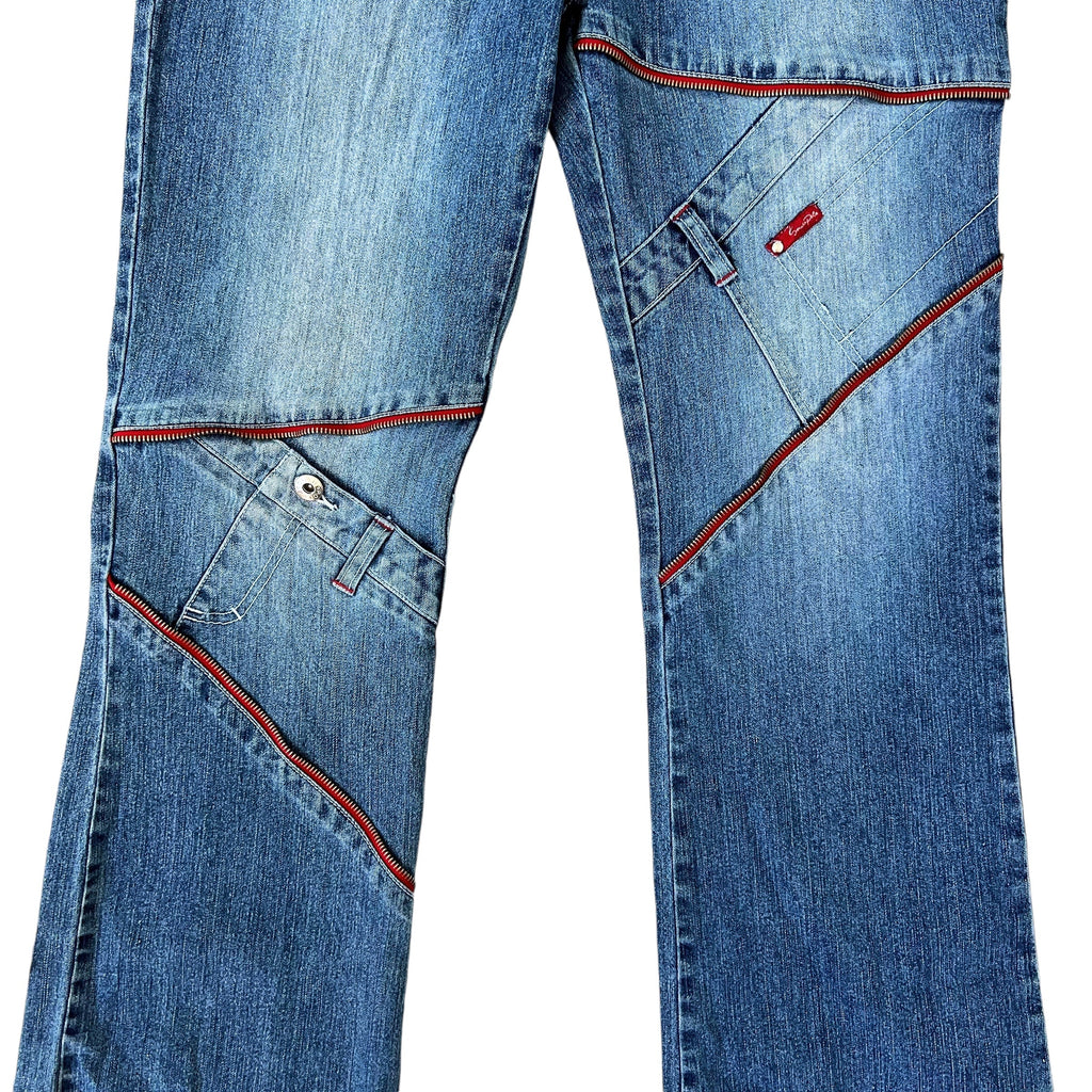Early 2000s Funky Zipper Jeans (L)