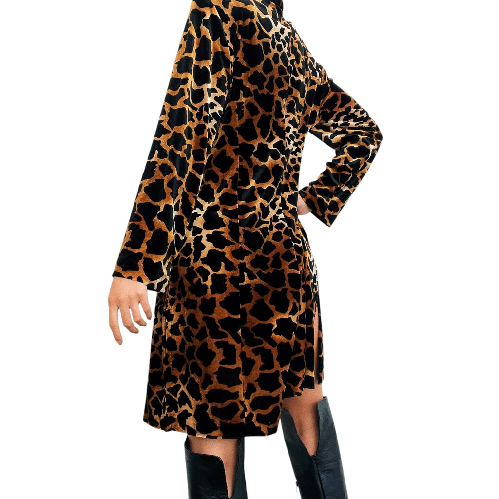 90s Velvet Animal Print Duster (S/M)