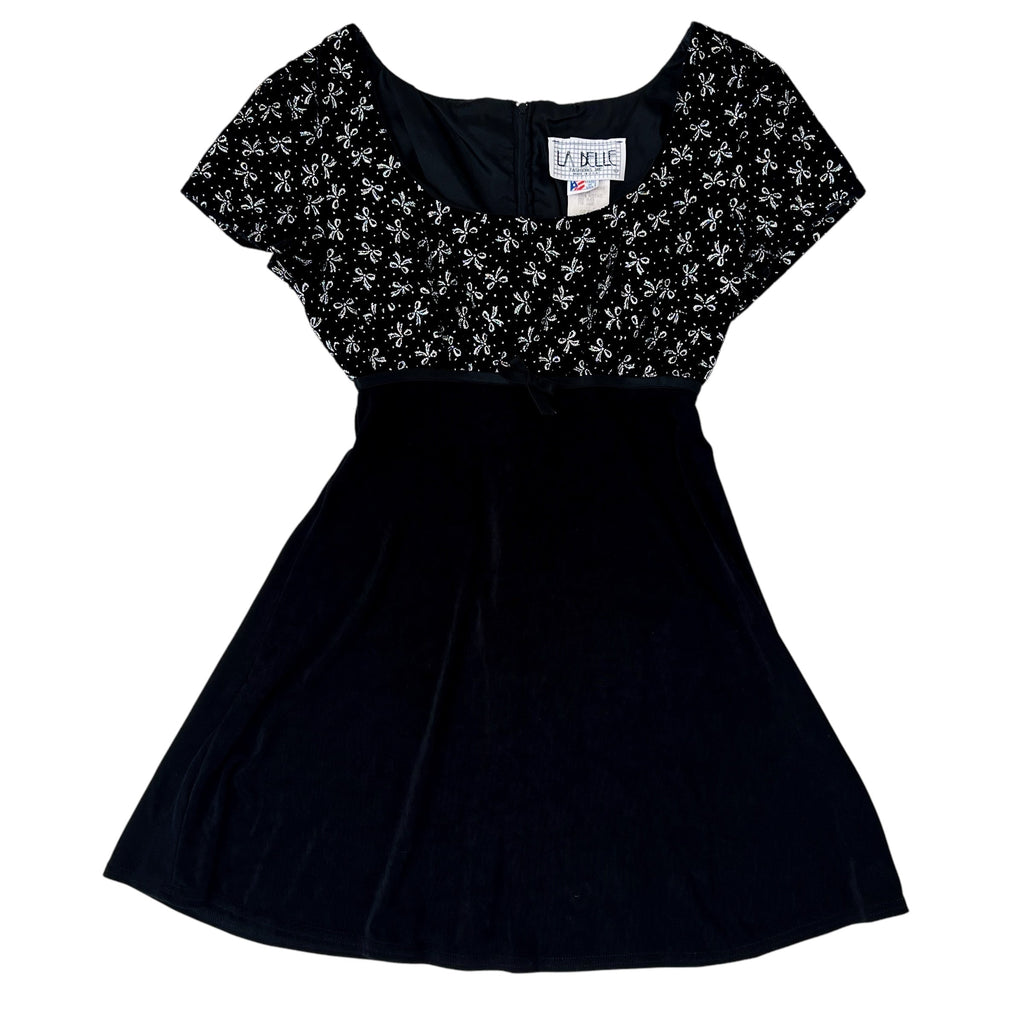 Vintage Babydoll Bow Dress (XS)