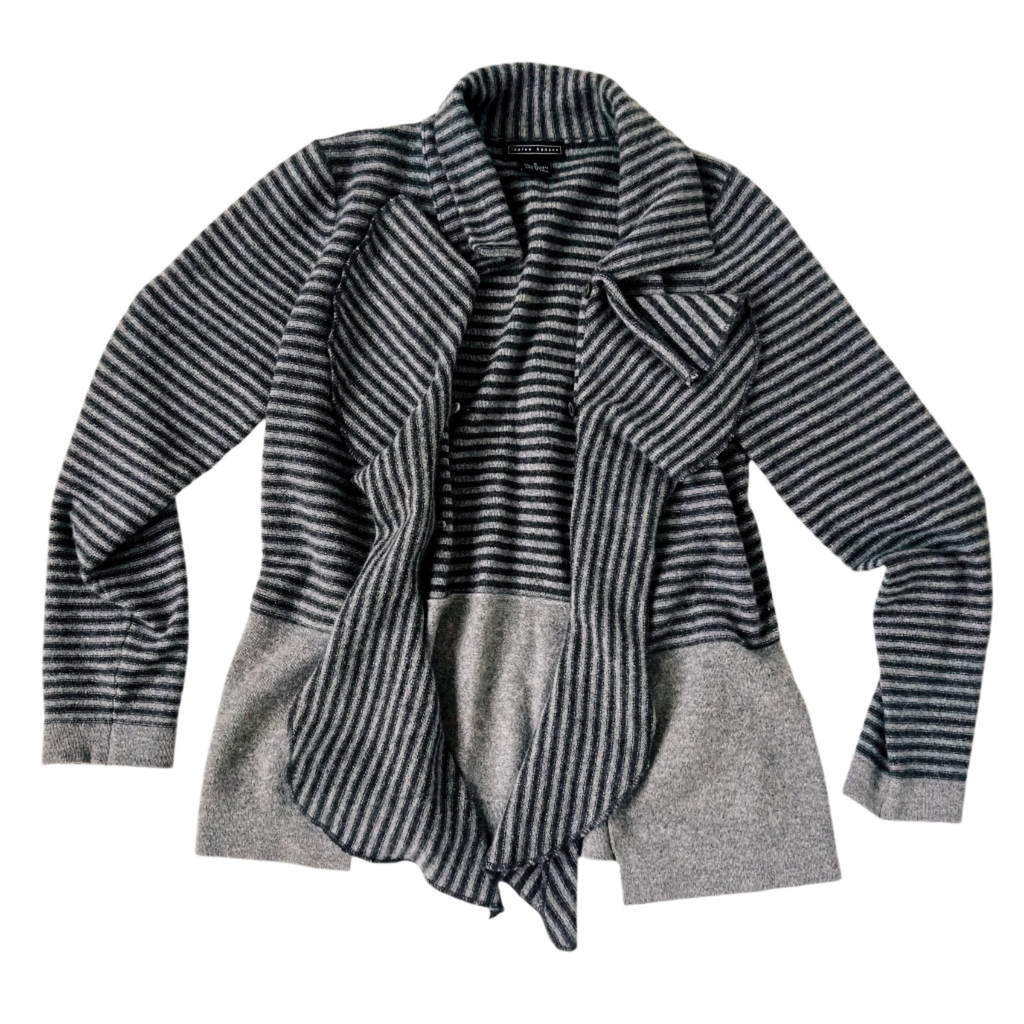 Striped Cashmere Ruffle Cardi (S/M)
