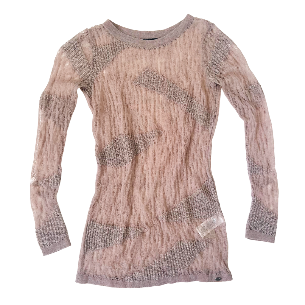 Sheer Open Knit Mini Dress (XS/S)