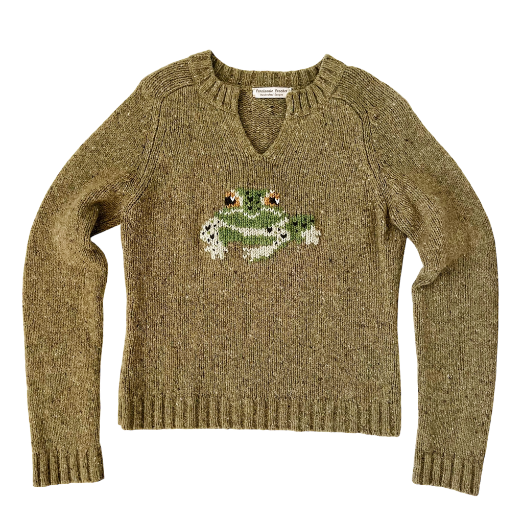 Hand Stitched Frog Sweater (S)