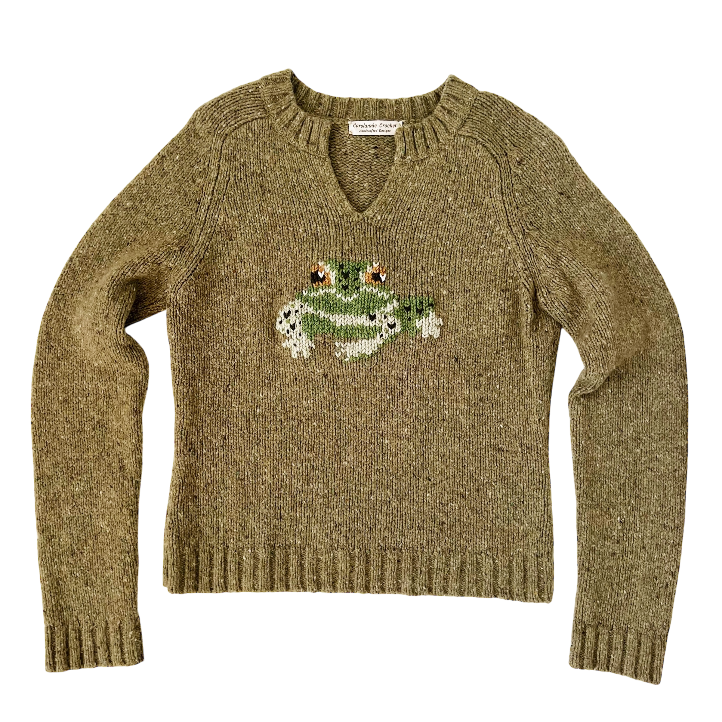 Hand Stitched Frog Sweater (S)