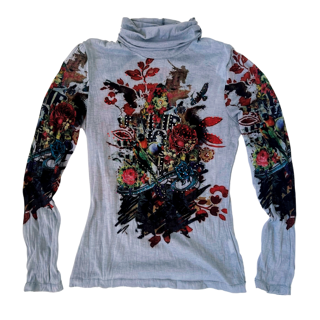 French Vintage Delicate Turtleneck Top (XS)