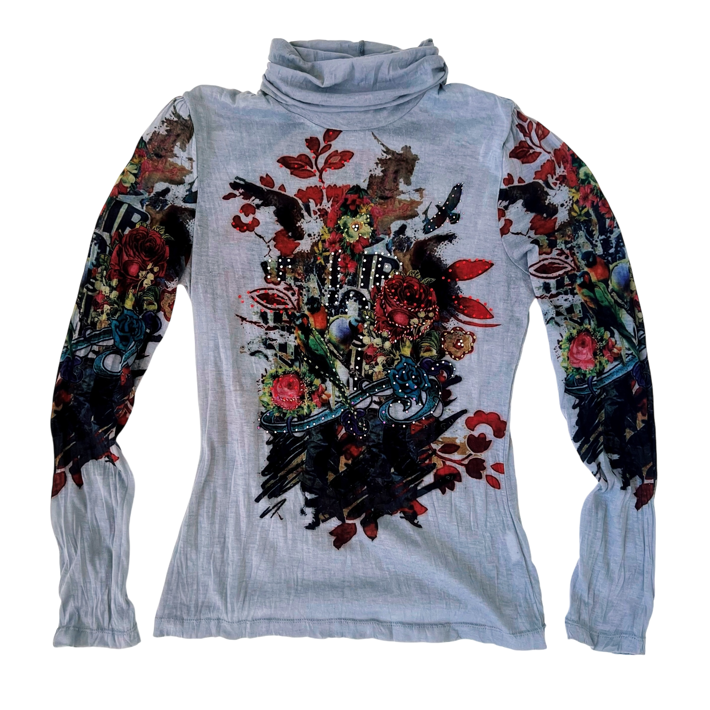 French Vintage Delicate Turtleneck Top (XS)