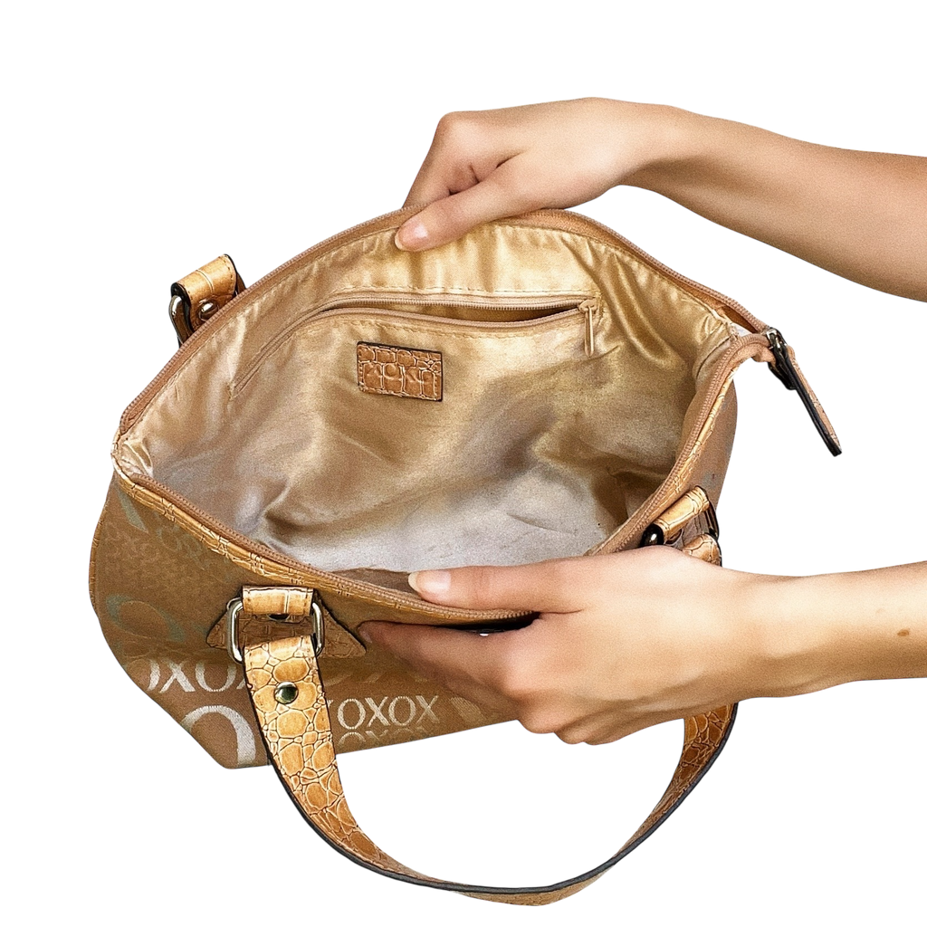XOXO Tan Monogram Purse