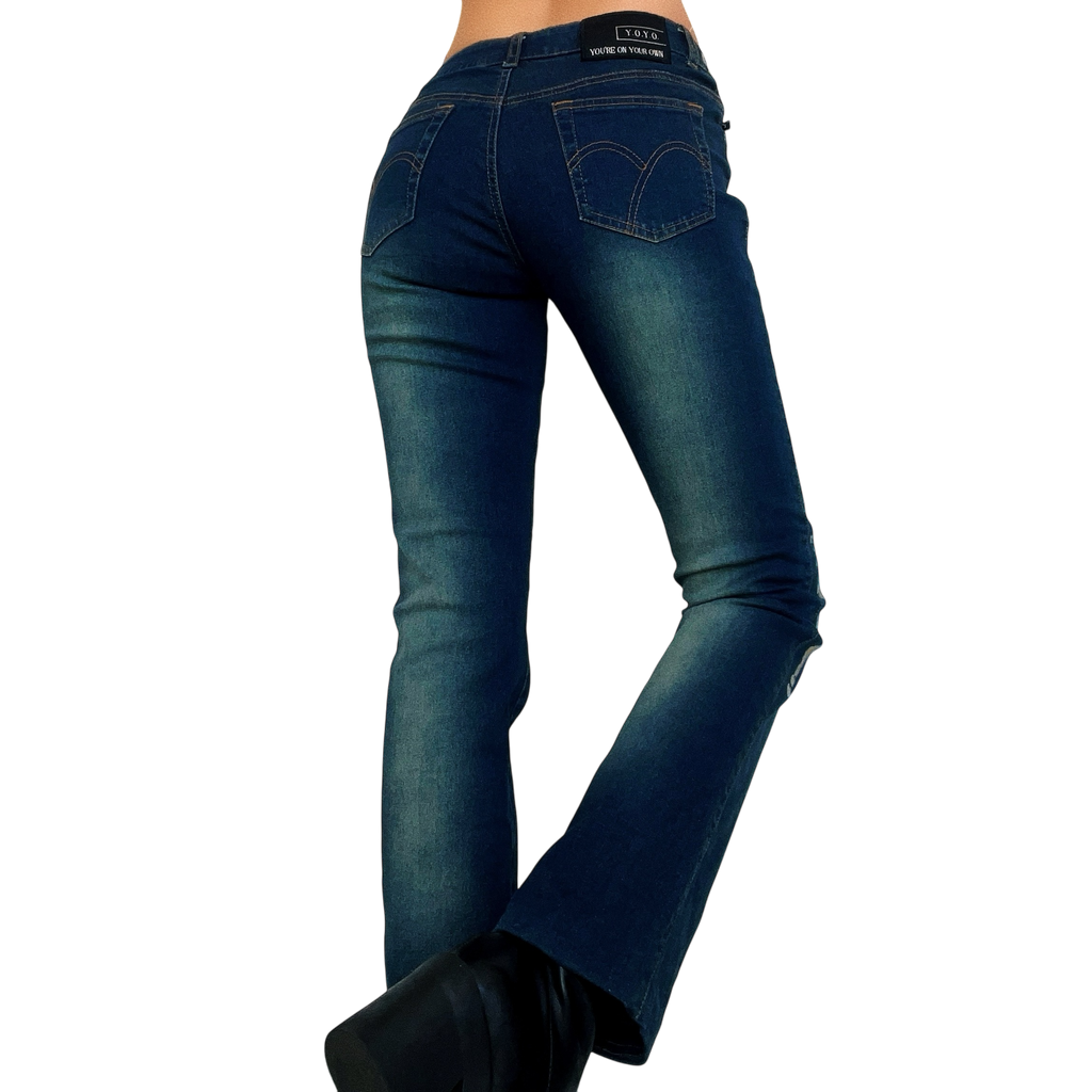 Early 2000s Gold Embellished Jeans (XS/S)