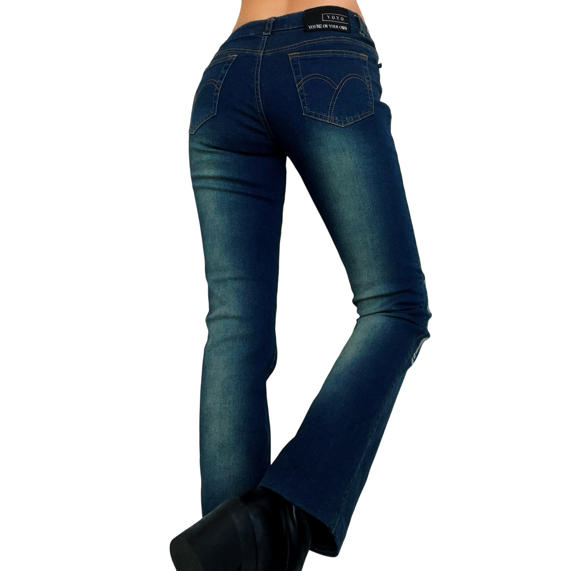 Early 2000s Gold Embellished Jeans (XS/S)