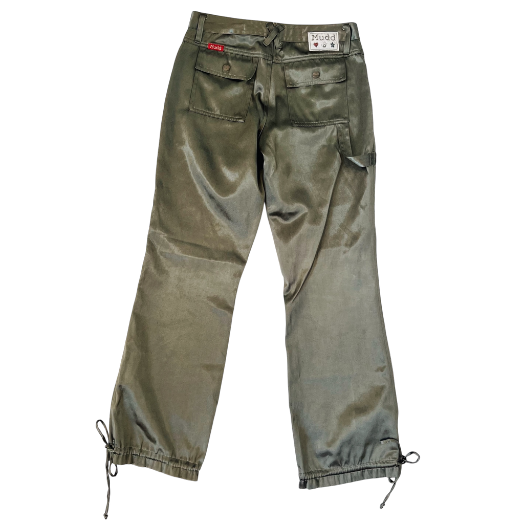 Satin Cargo Style Pants (S)