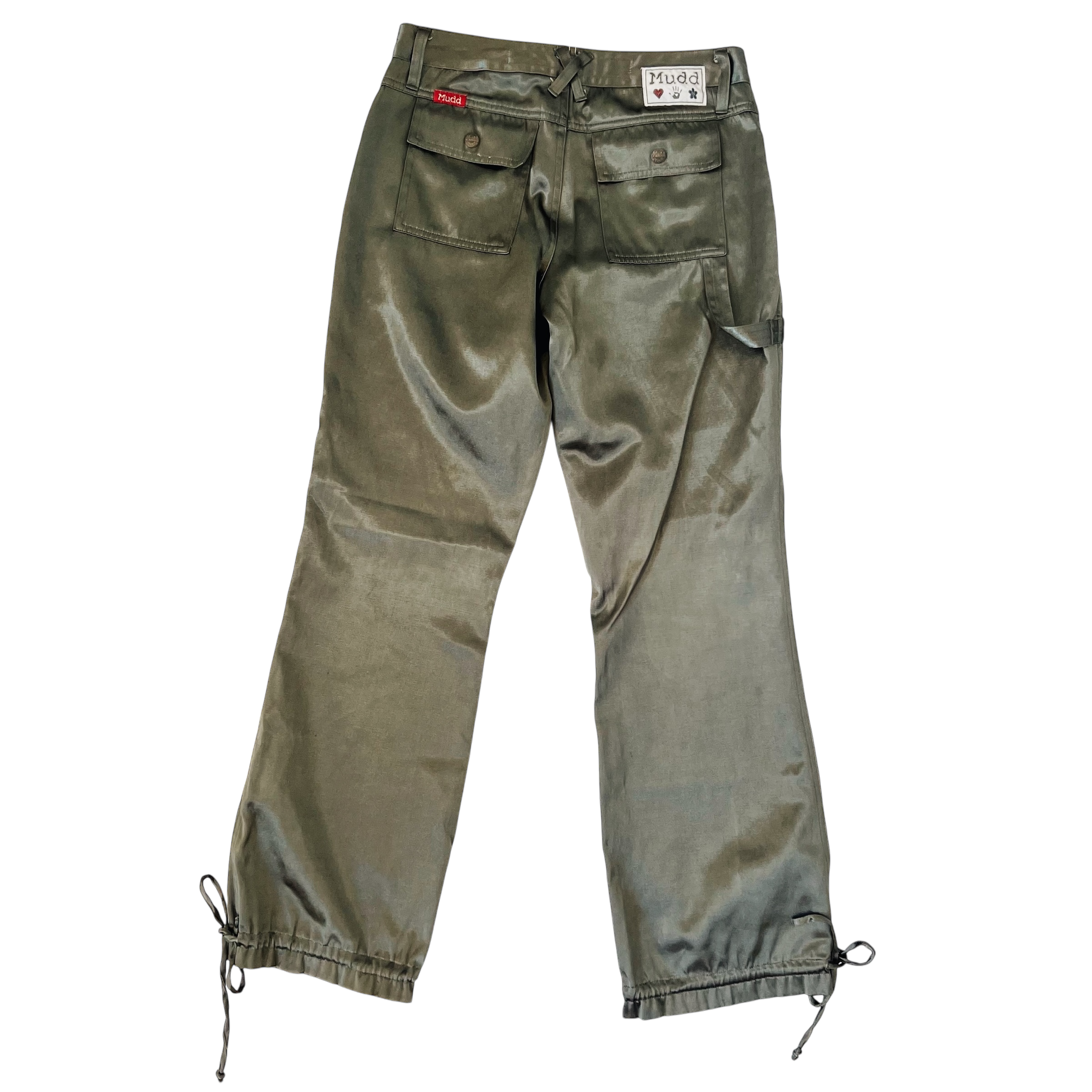 Satin Cargo Style Pants (S)