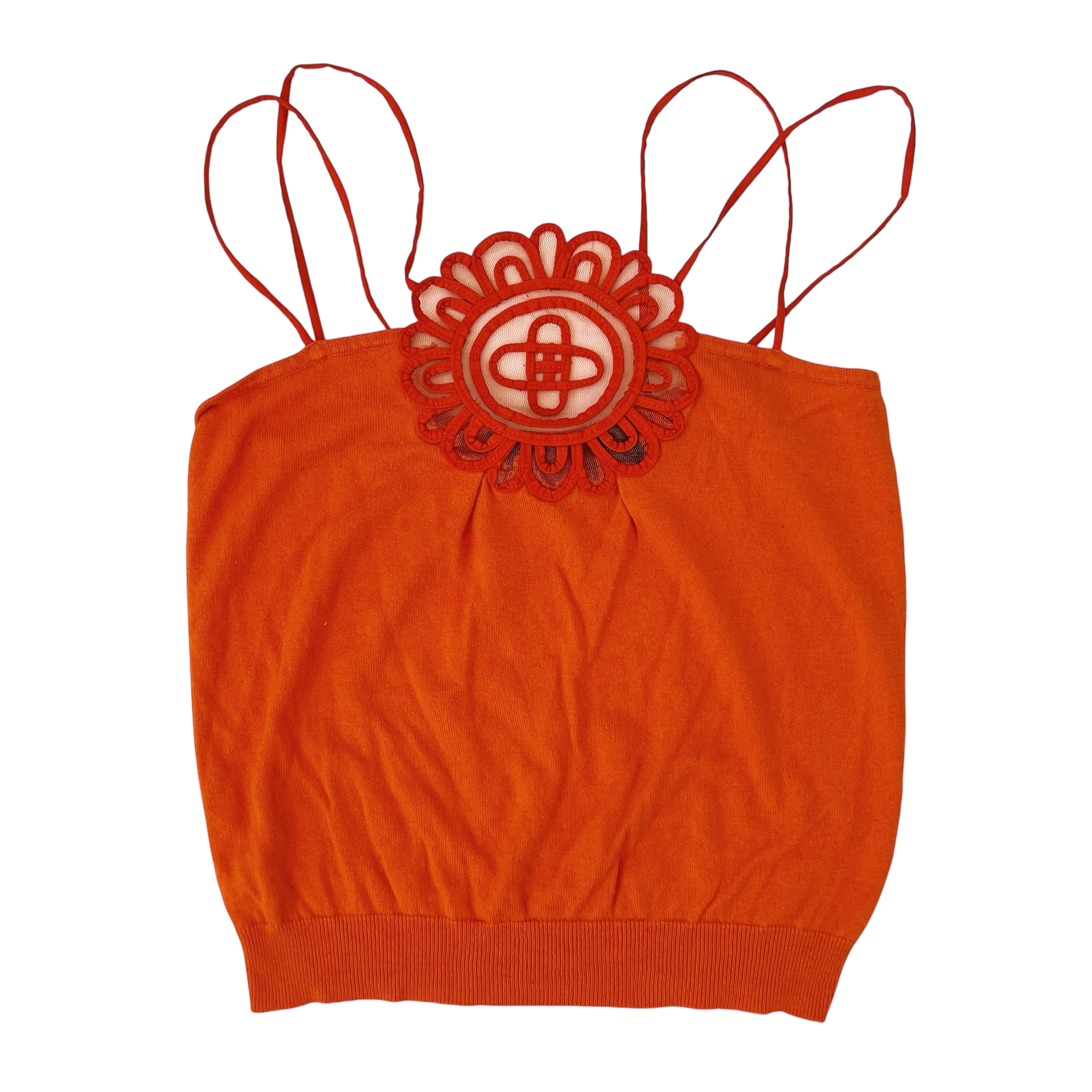 Tangerine Silk Knit Top (S)