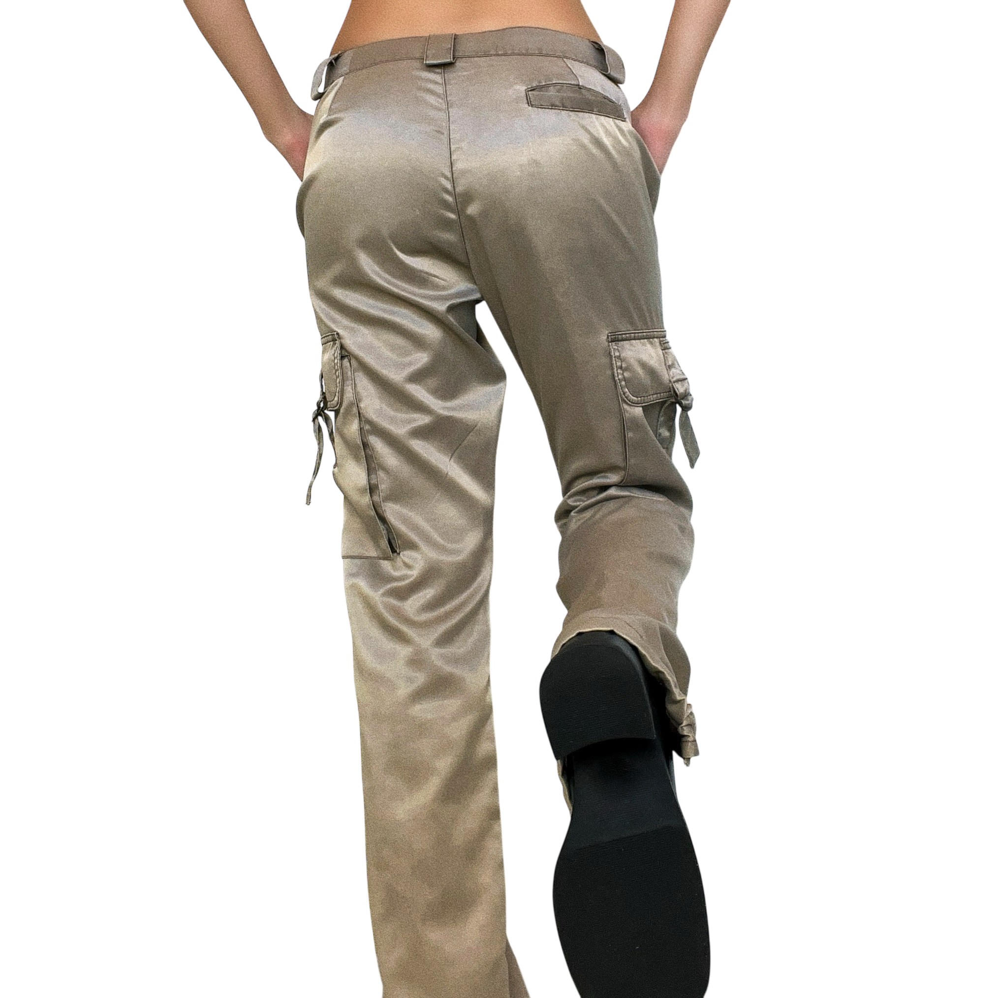 Early 2000s Satin Cargo Pants (S)