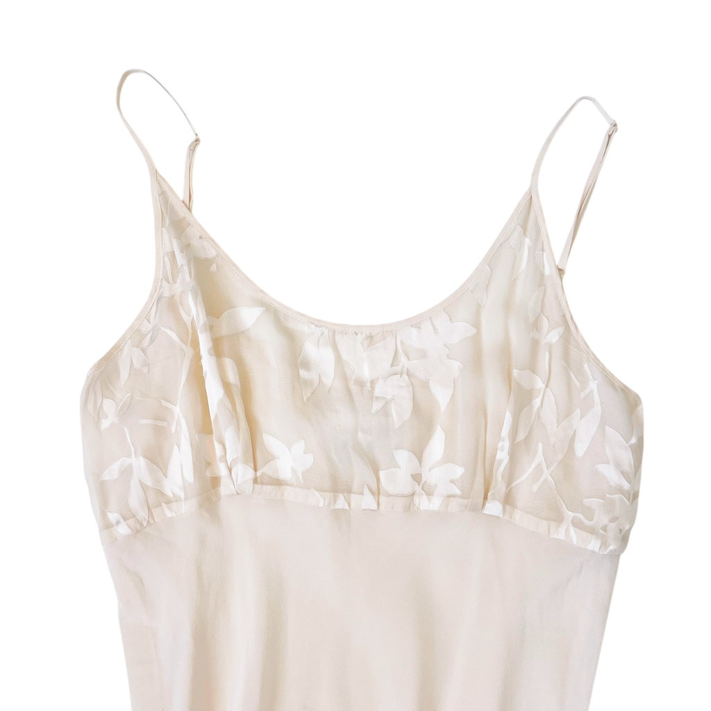 Vintage Creamy Silk Maxi Slip Dress (M)