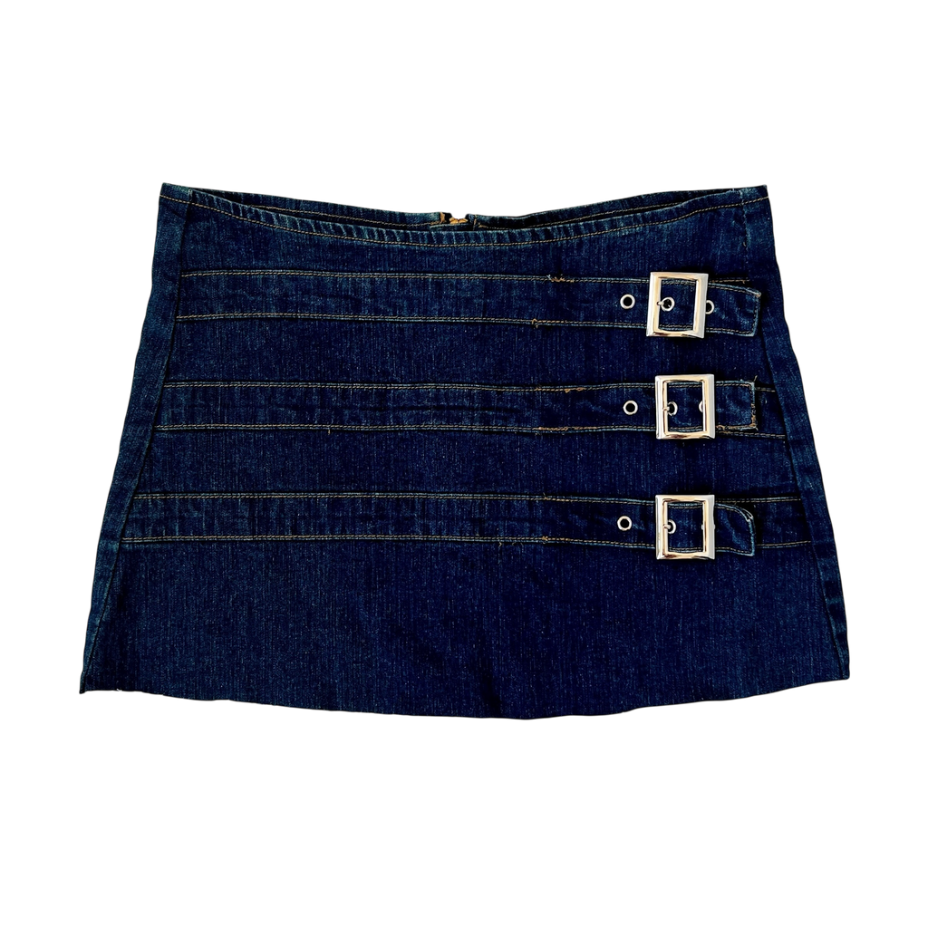 Denim Buckle Mini Skirt (XS/S)