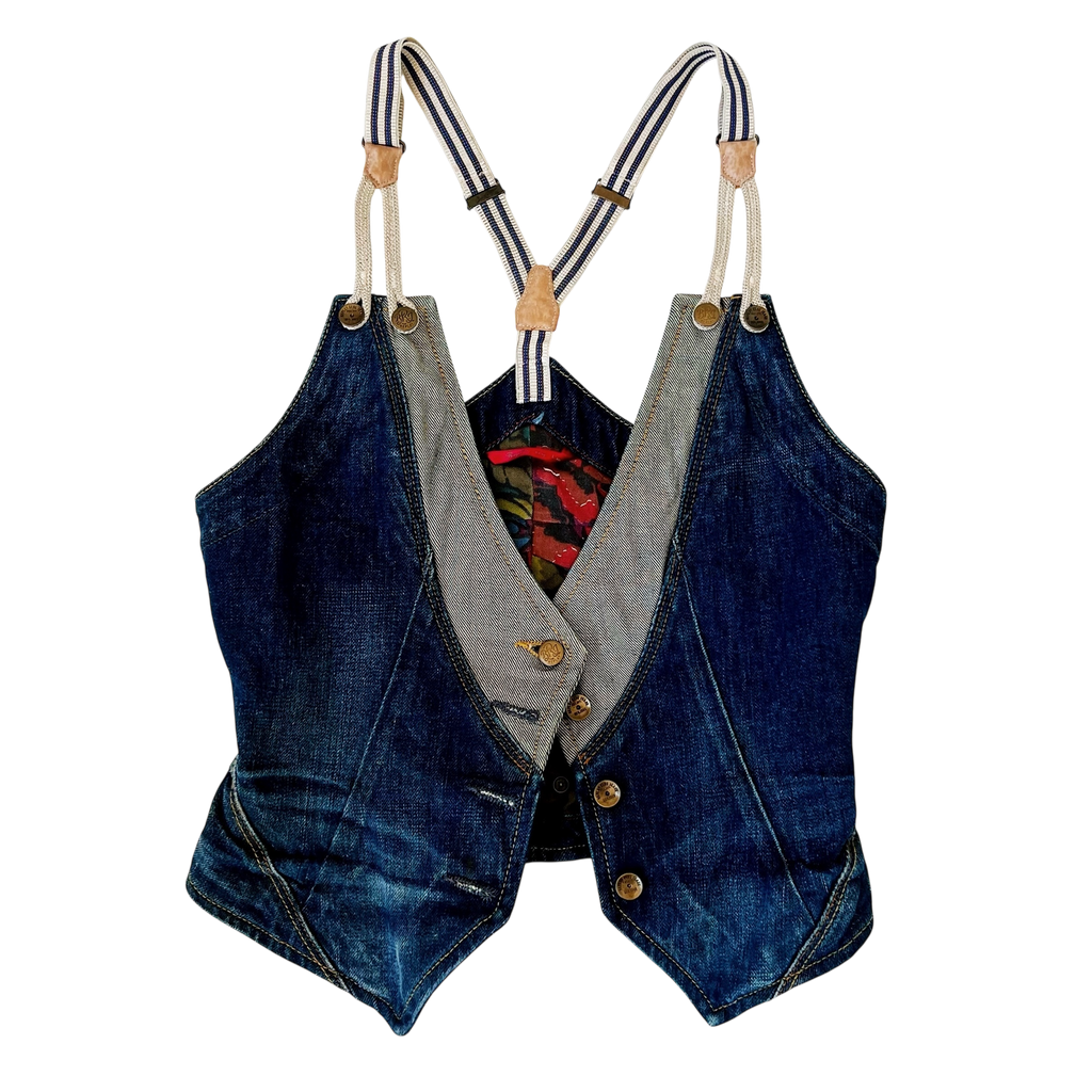 Italian Vintage Denim Vest (S)