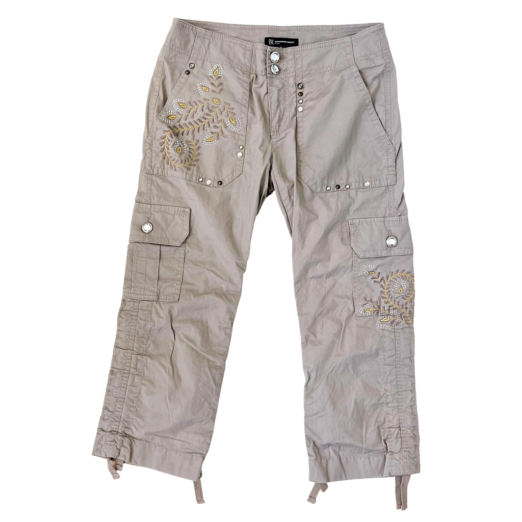 Embellished Taupe Capris (S)