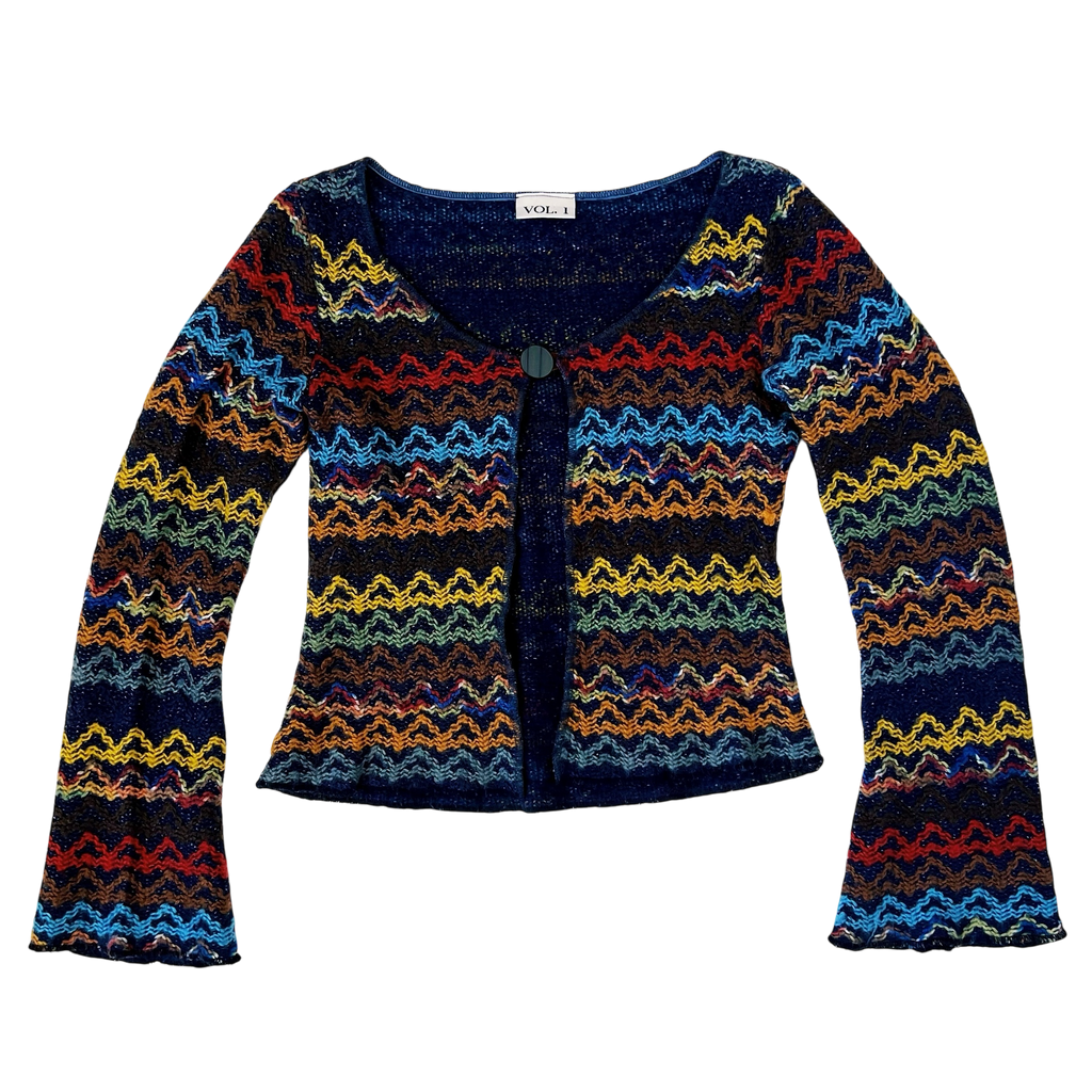 90s Colorful Knit Cardigan (S/M)