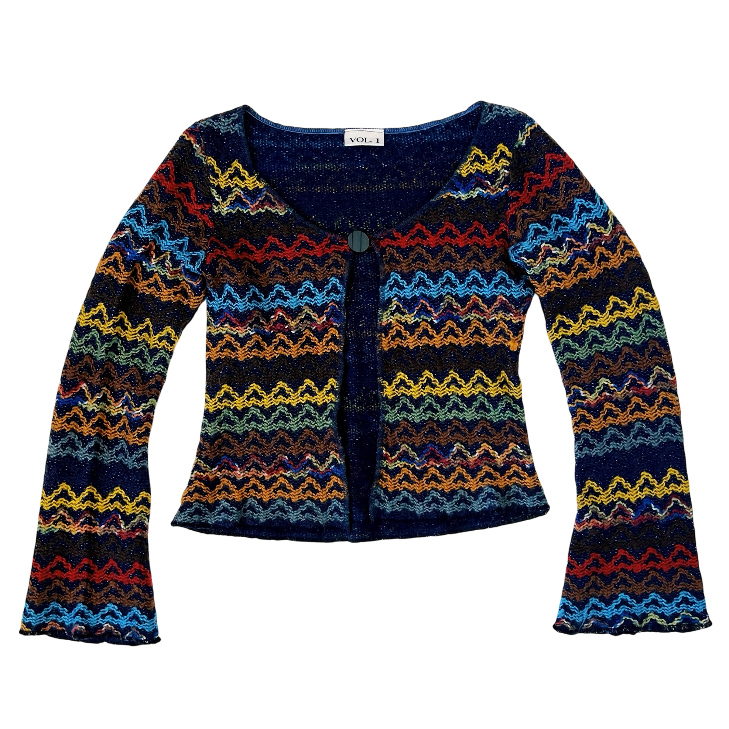 90s Colorful Knit Cardigan (S/M)