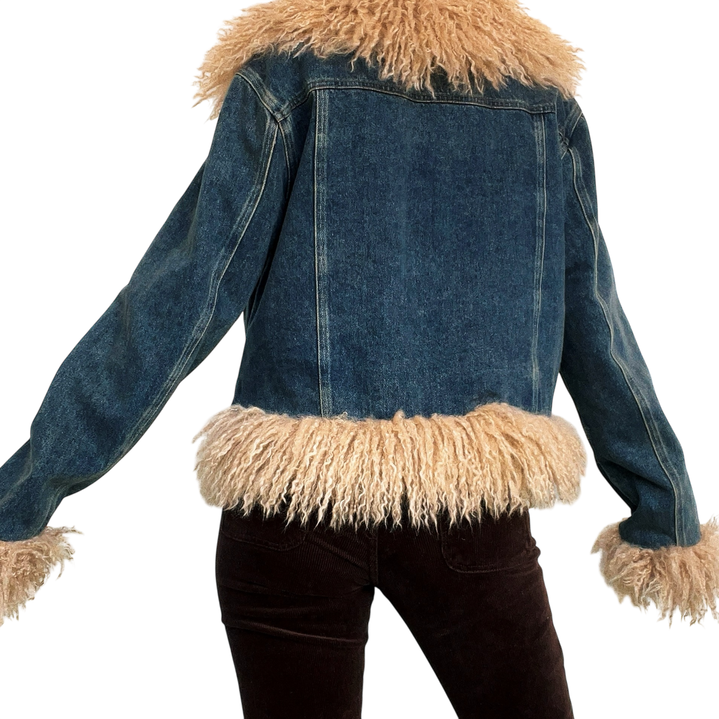 Faux Mongolian Fur Jacket (M)