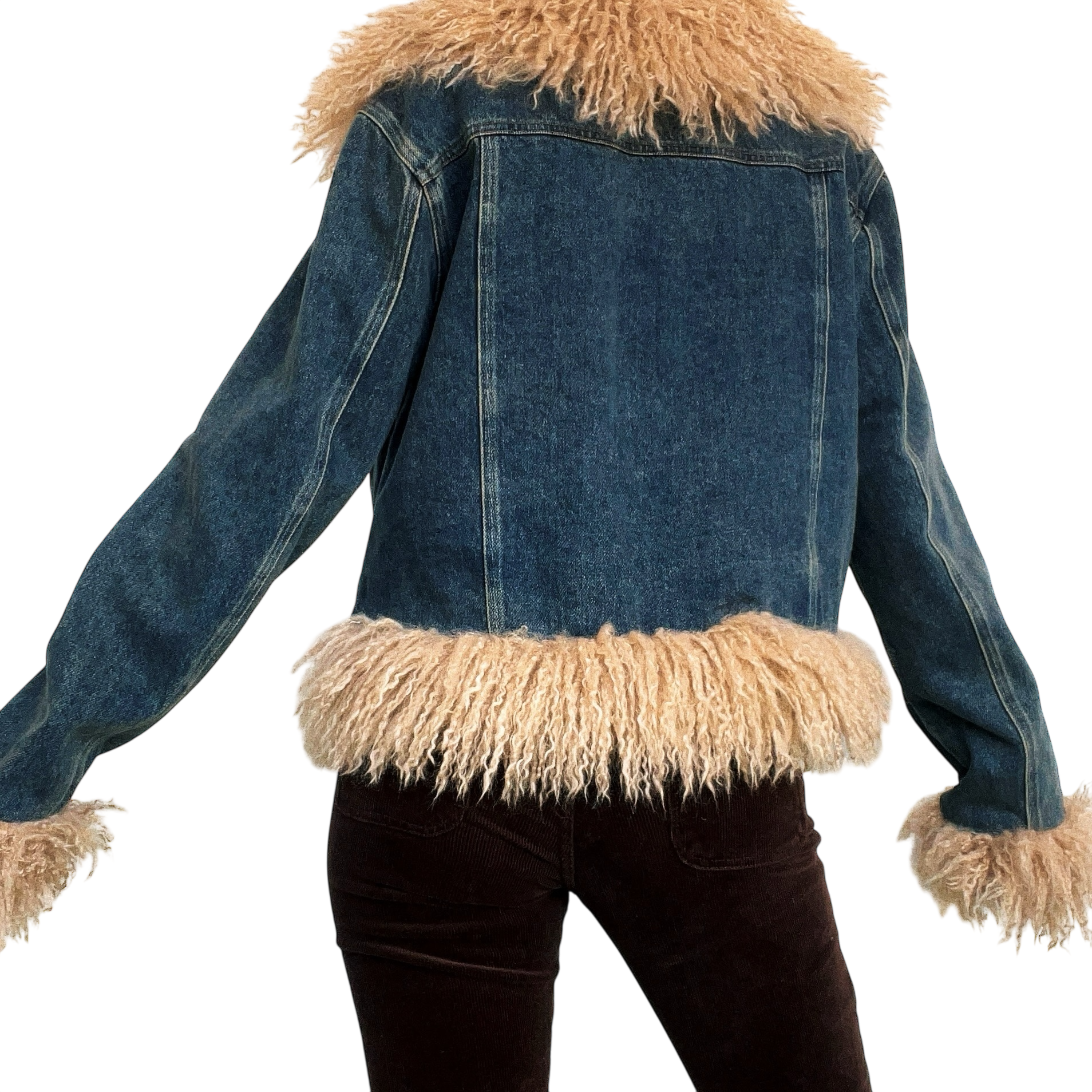 Faux Mongolian Fur Jacket (M)