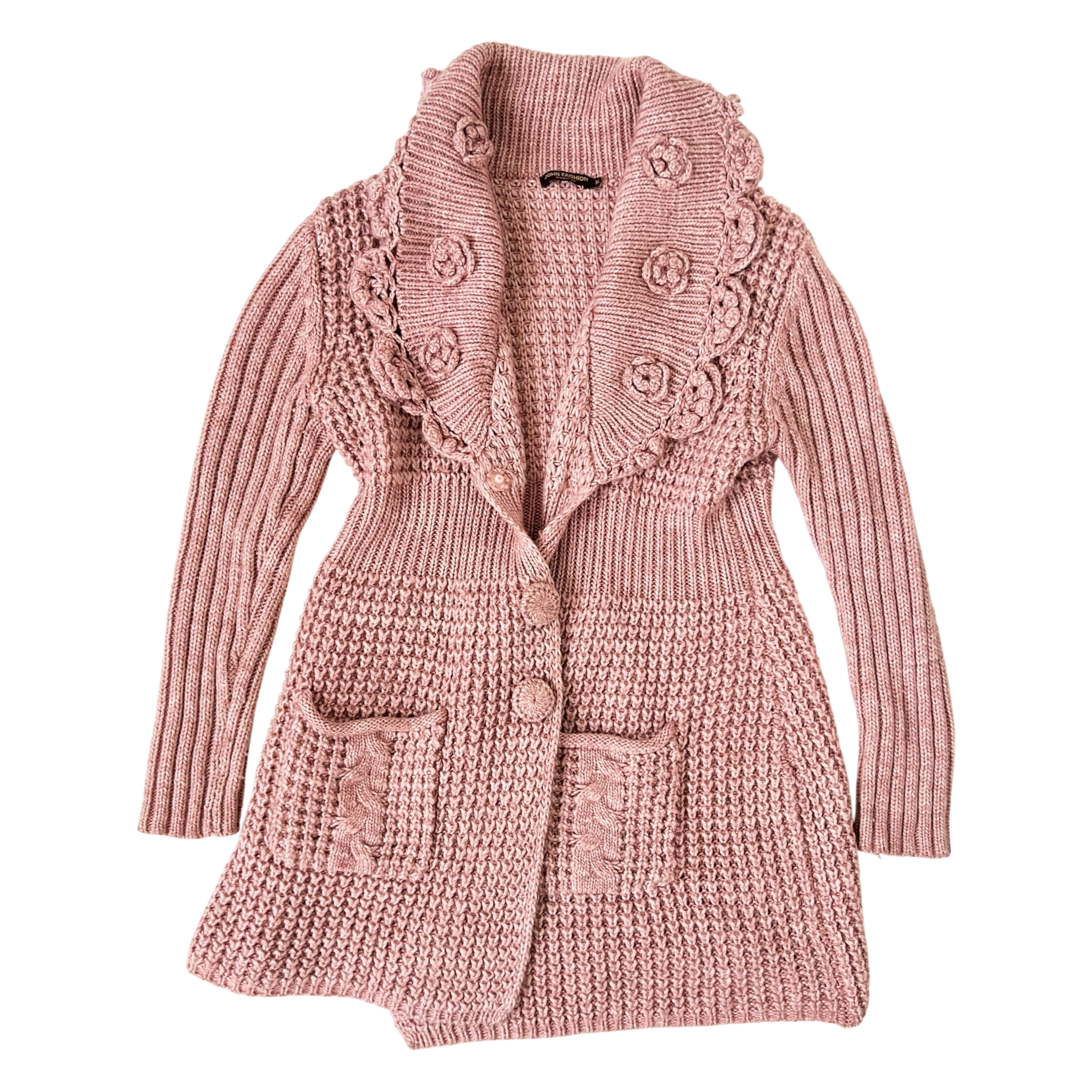 Dusty Rose Knit Cardigan (XL)