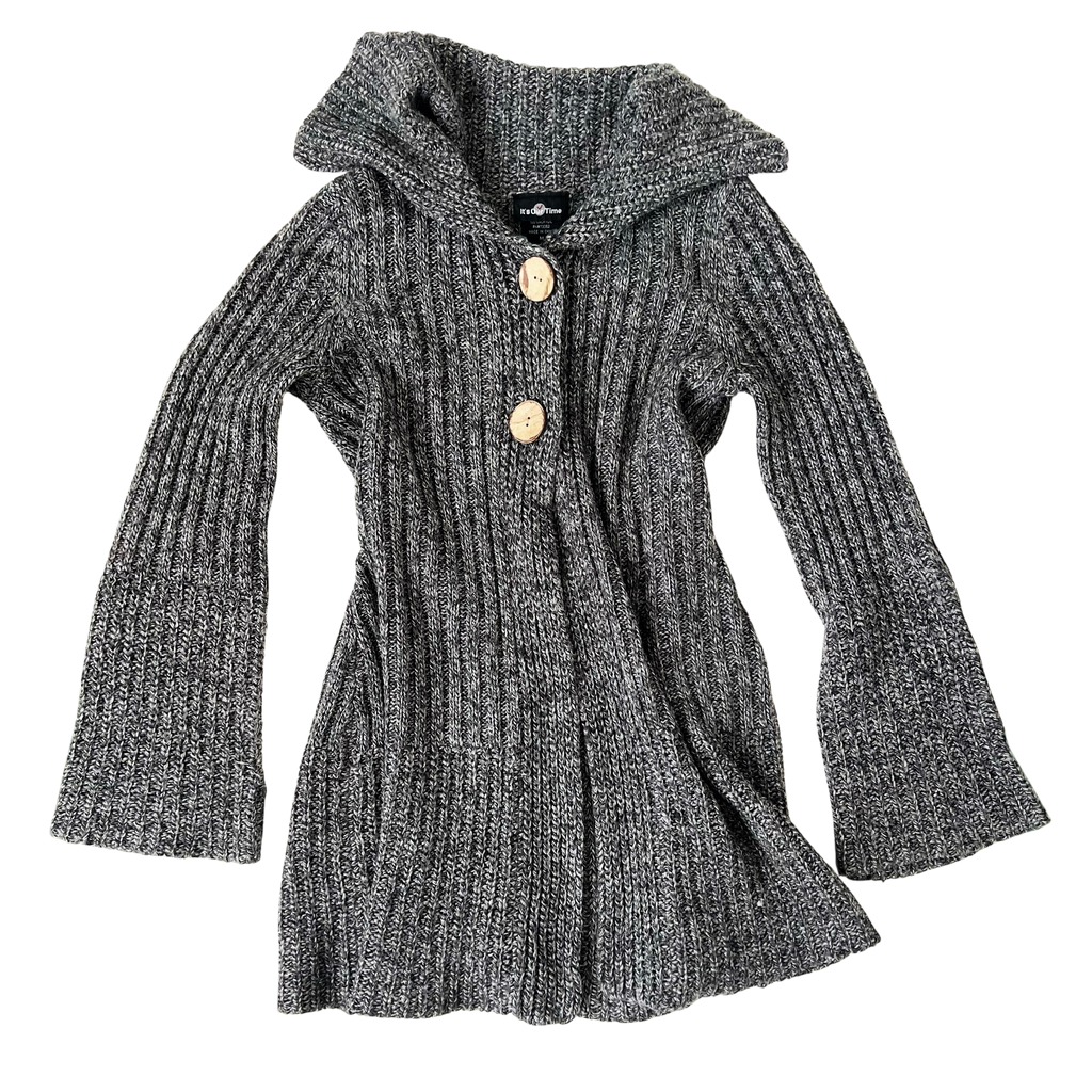 Cozy Gray Knit Duster Cardi (M)