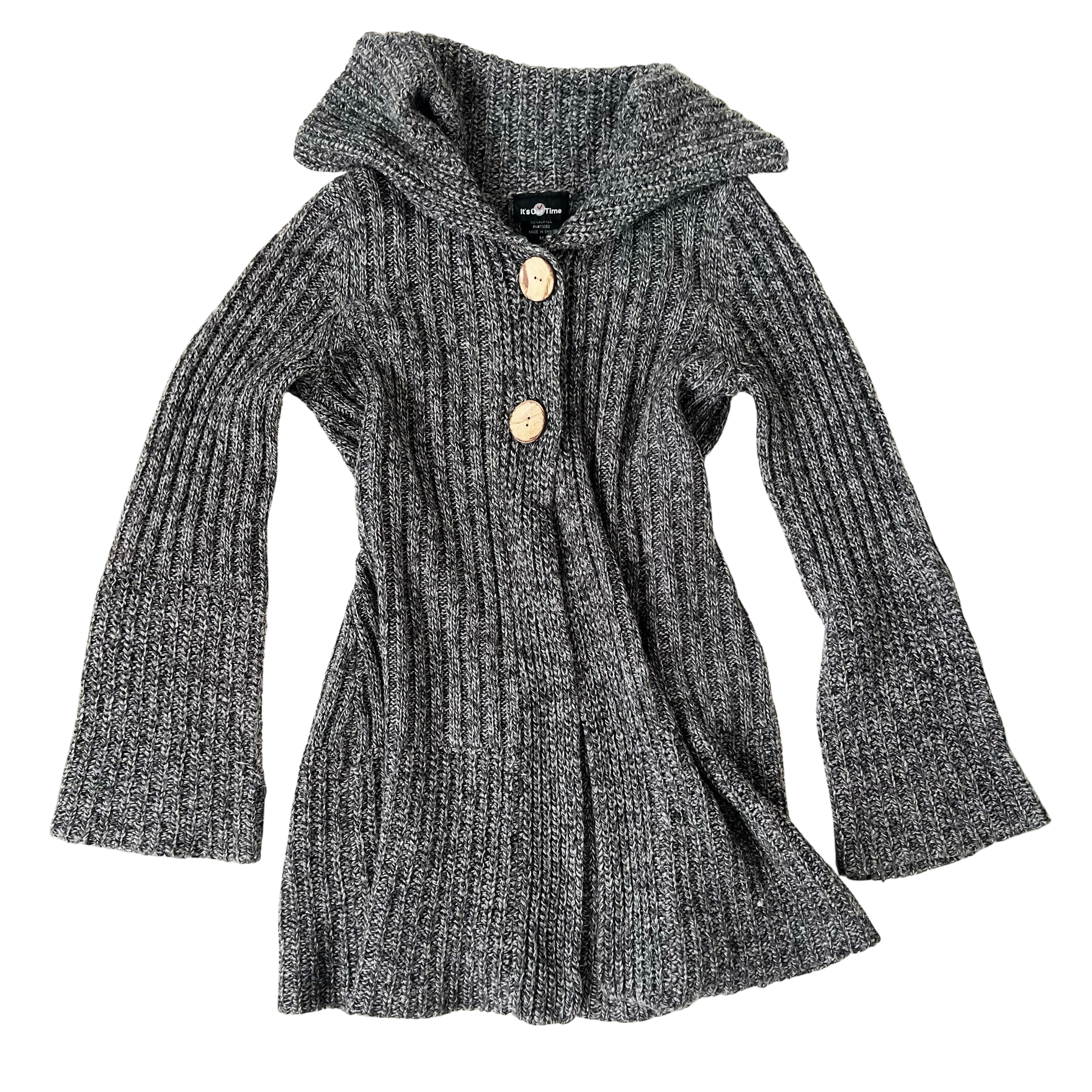 Cozy Gray Knit Duster Cardi (M)