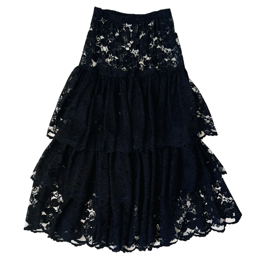 Risqué Tiered Lace Maxi Skirt (S/M)