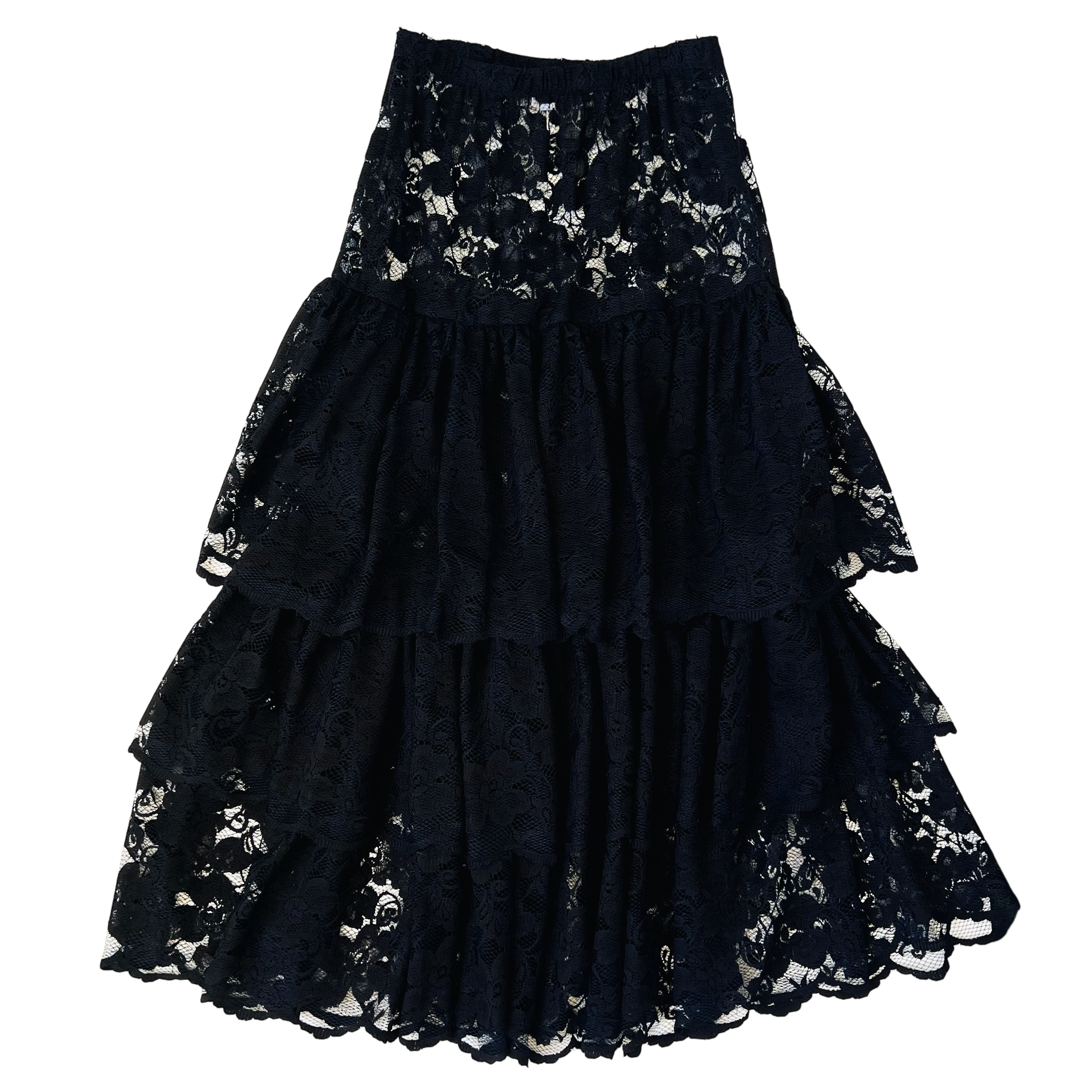 Risqué Tiered Lace Maxi Skirt (S/M)