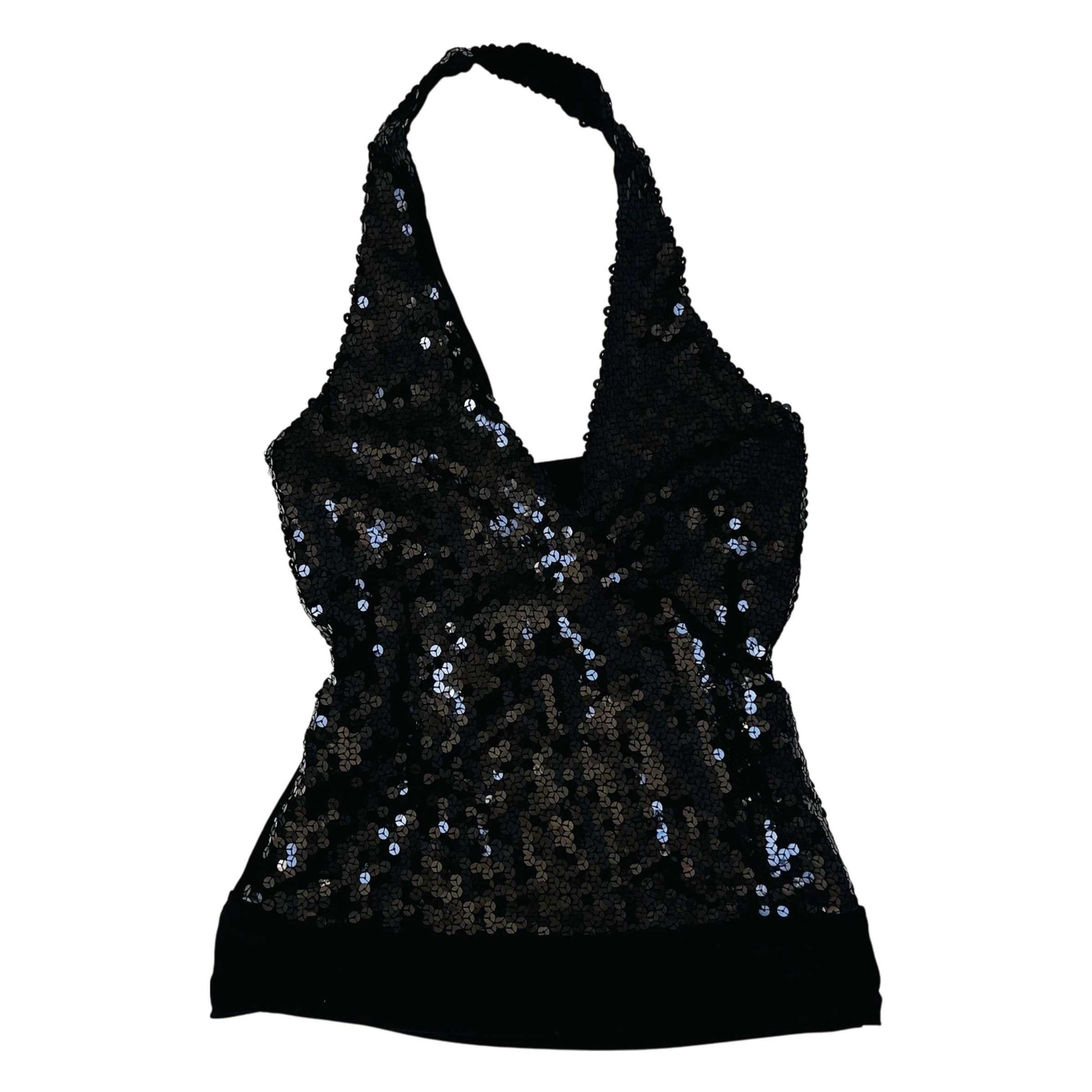 Black Sequin Halter Top (S/M)