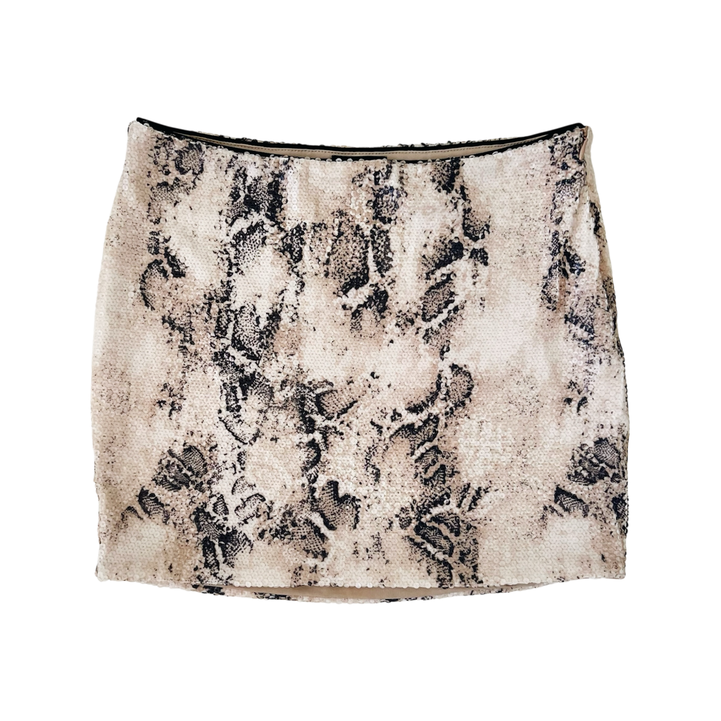 Bebe Sequin Snakeskin Skirt (S)
