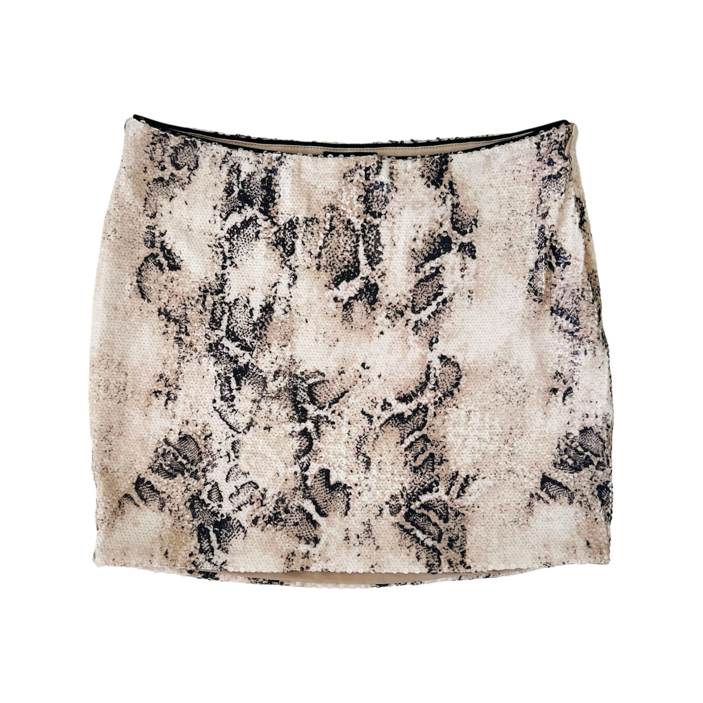 Bebe Sequin Snakeskin Skirt (S)