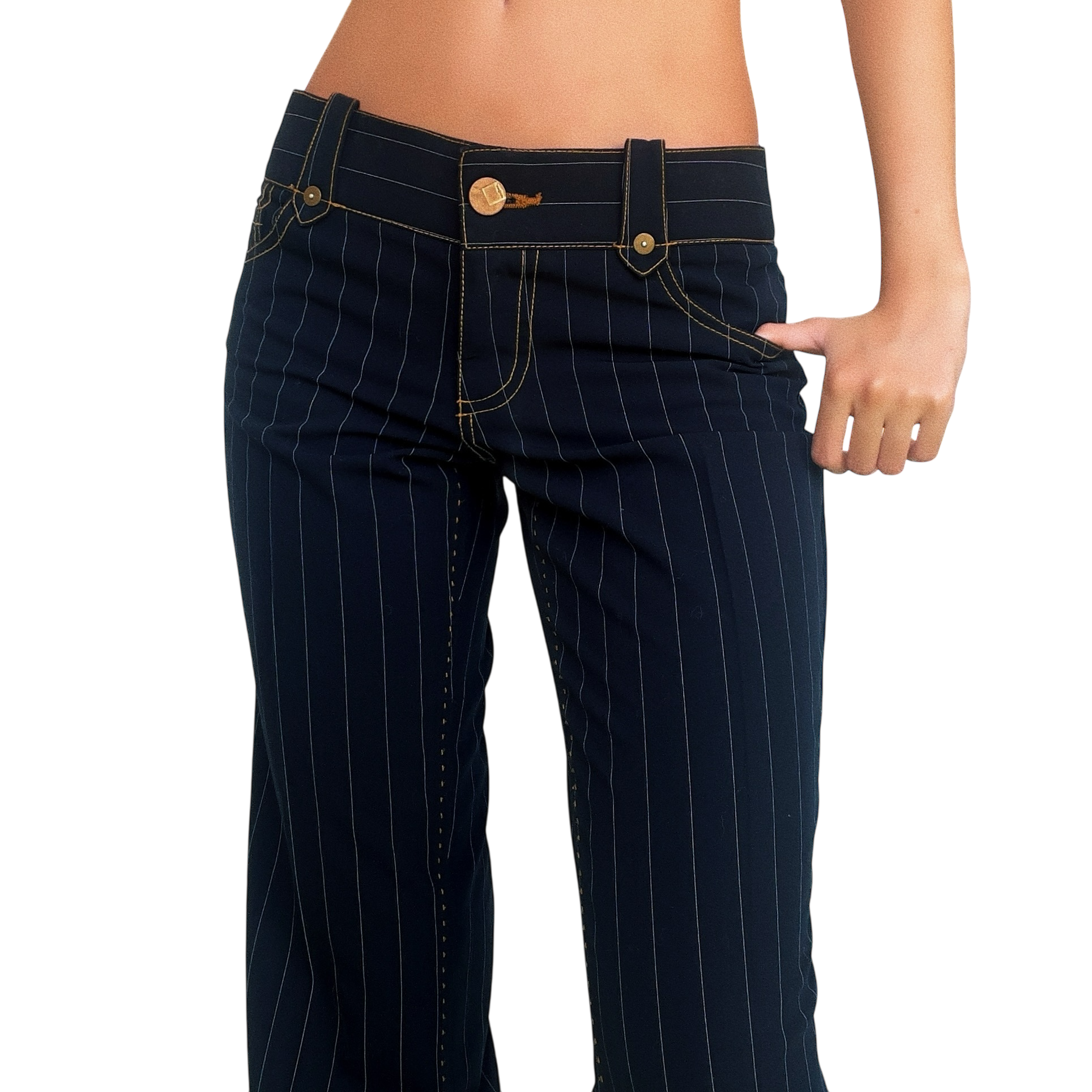 Black Pinstriped Slacks (S)