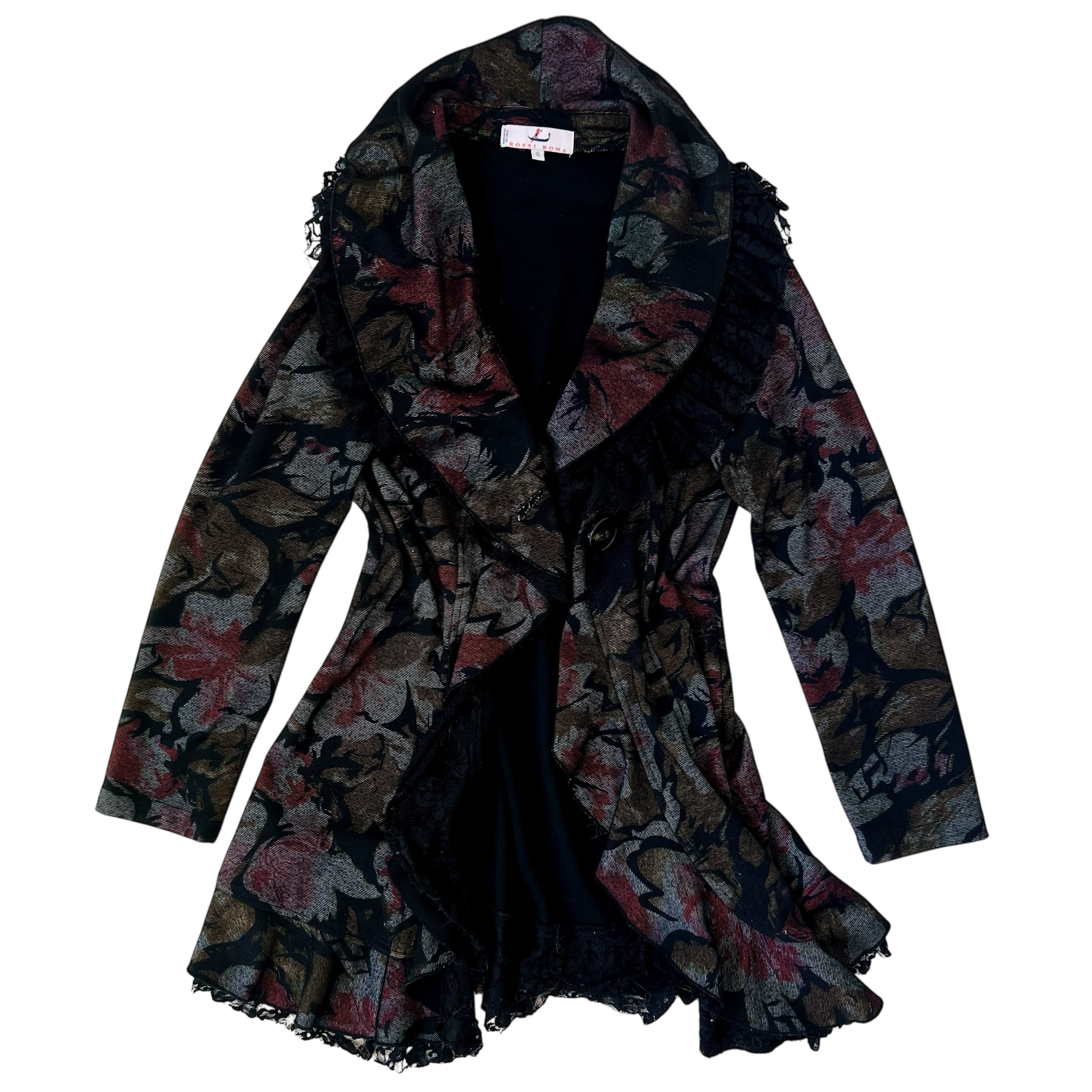 Ruffly Italian Floral Blazer (S/M)