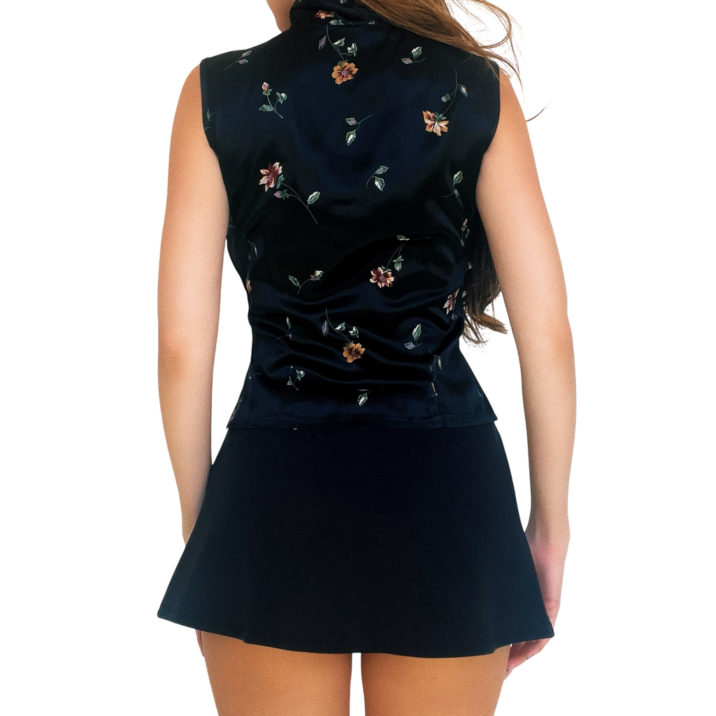 90s Floral Satin Top (S)