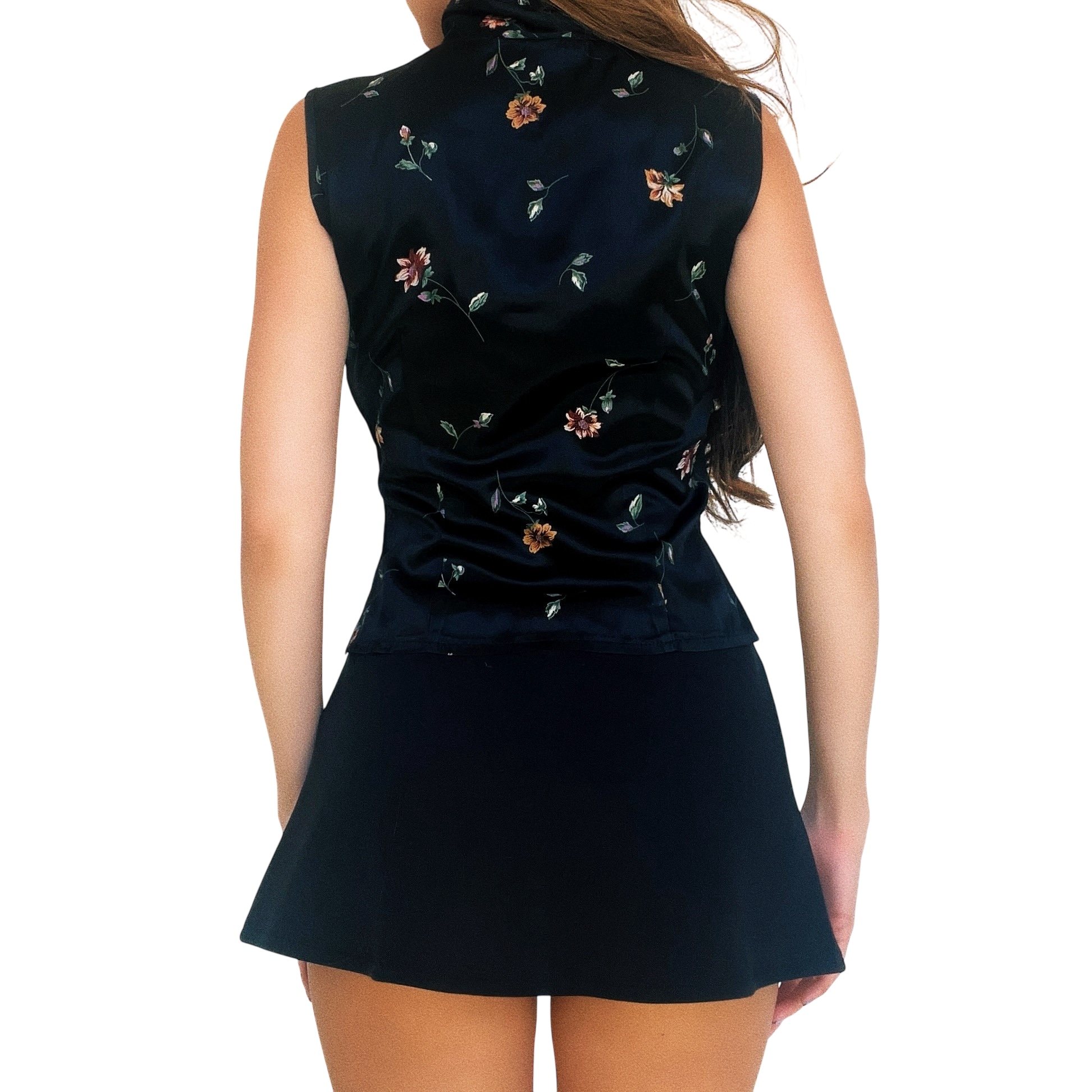 90s Floral Satin Top (S)