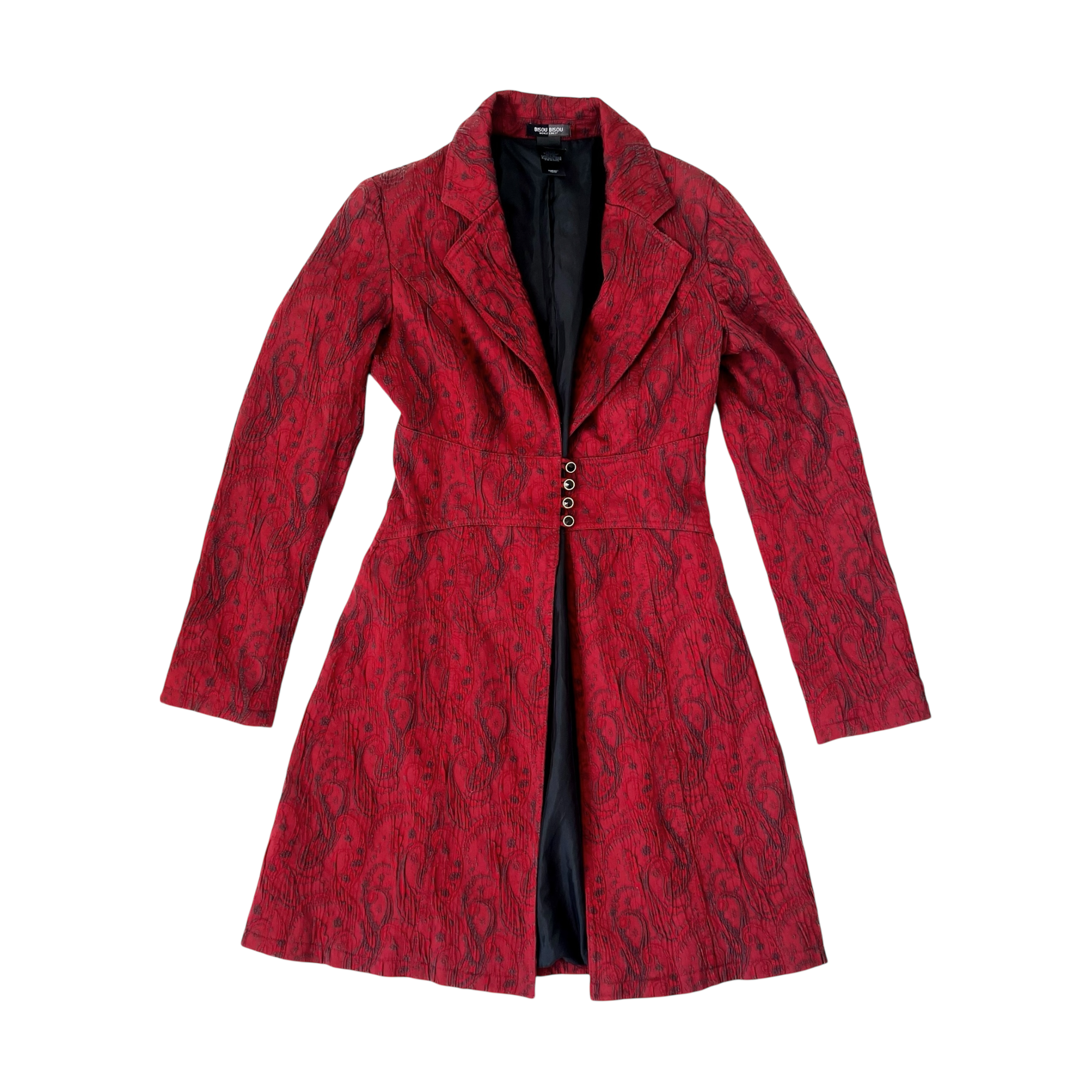 Long Burgundy Brocade Blazer (S)