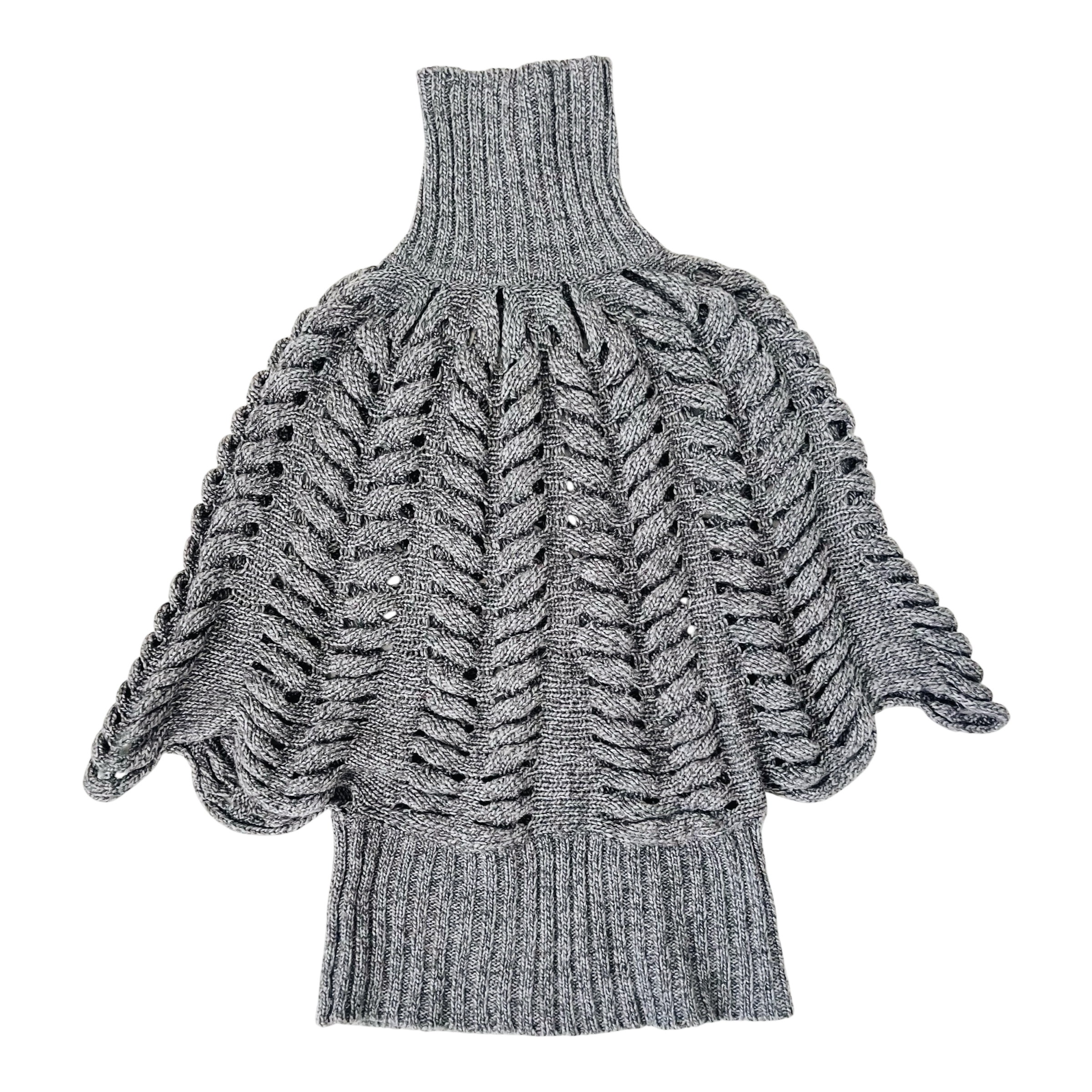 Slouchy Gray Knit Sweater (S/M)