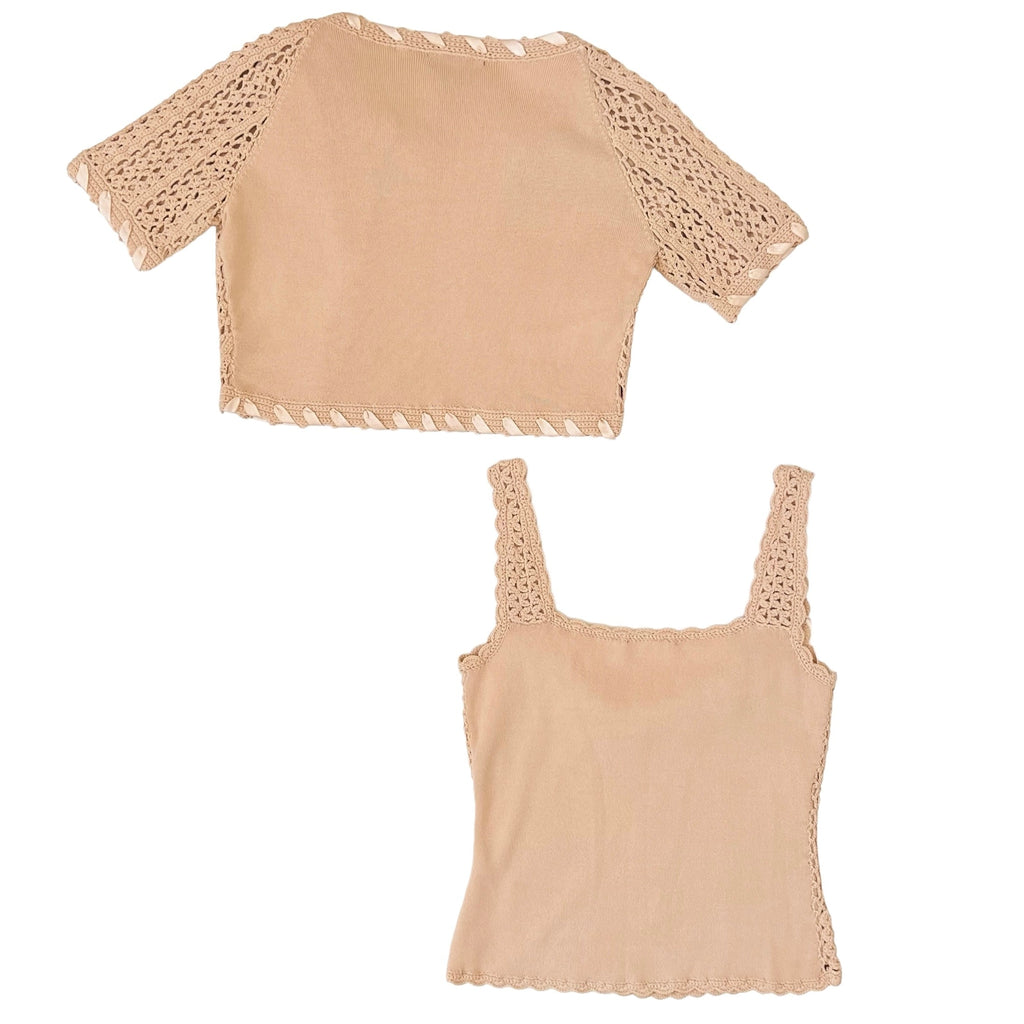Crochet Cami & Cardi Set (S)