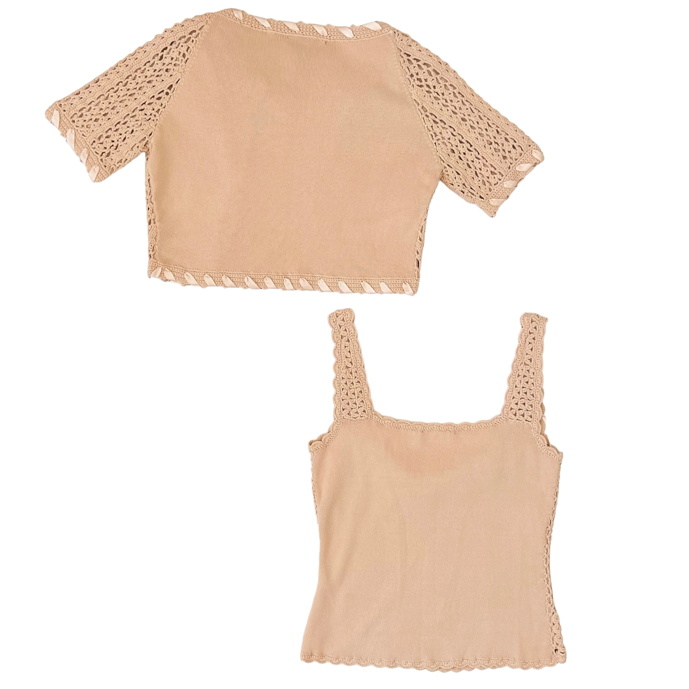 Crochet Cami & Cardi Set (S)