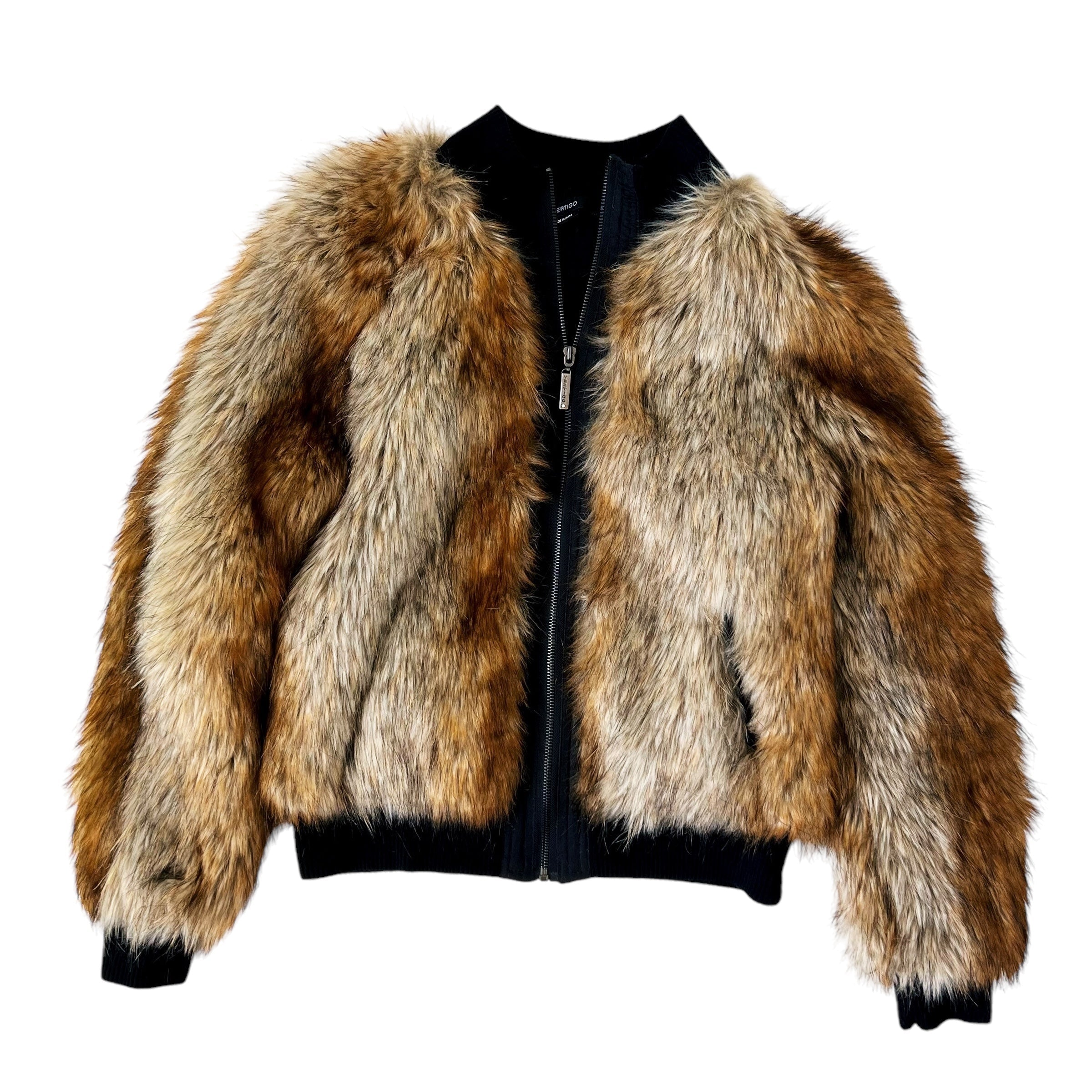 Faux Fur Zip Up Jacket (M)