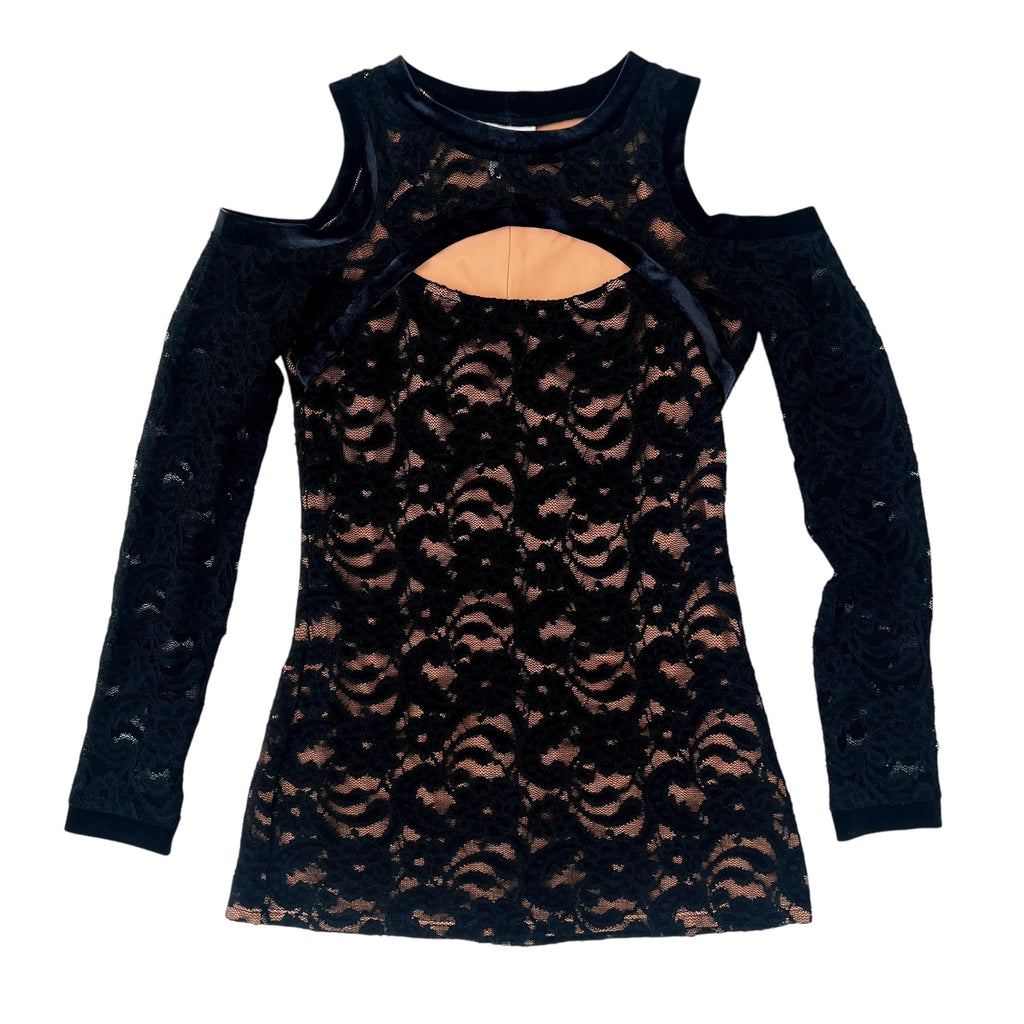 Lacy Black Cutout Top (M)
