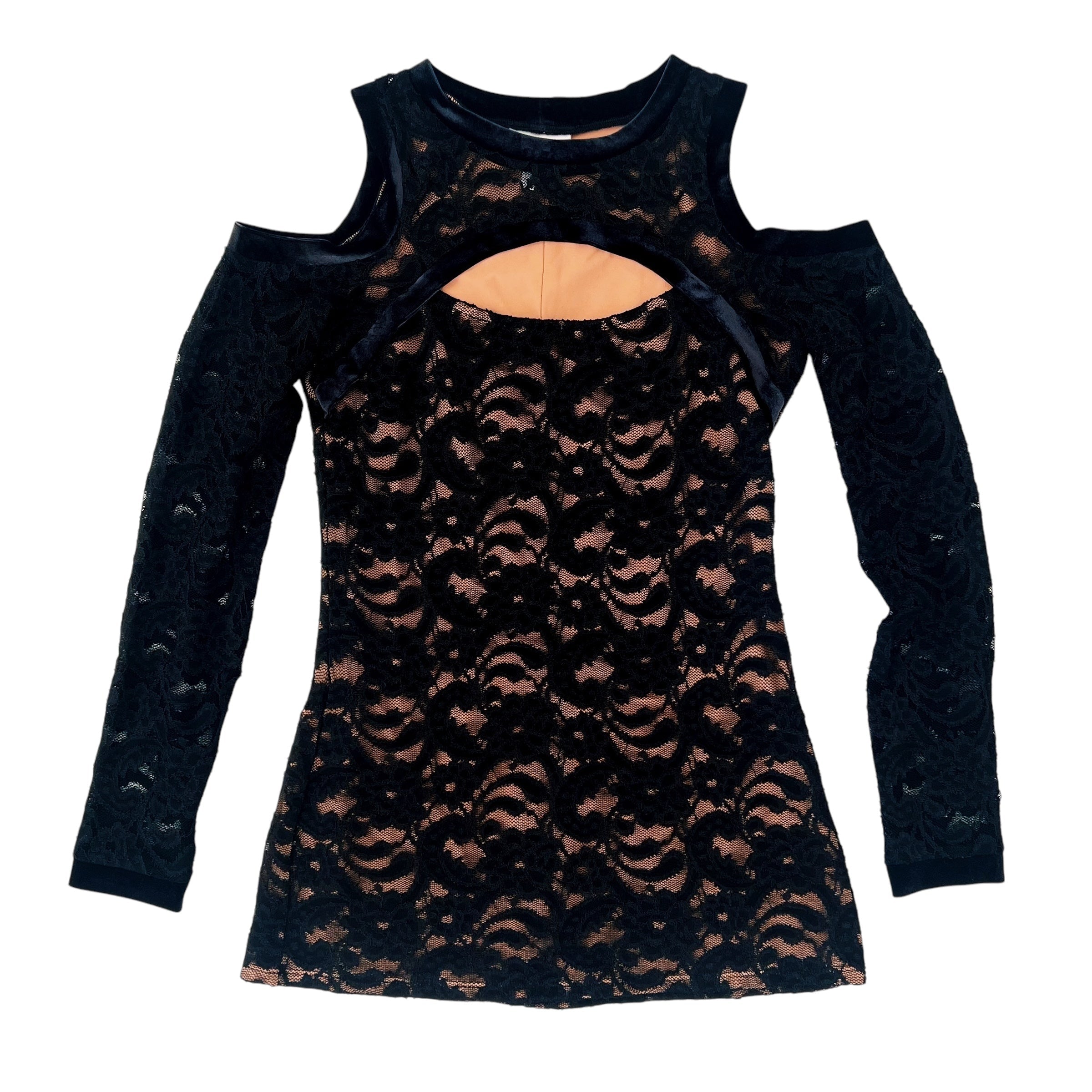 Lacy Black Cutout Top (M)